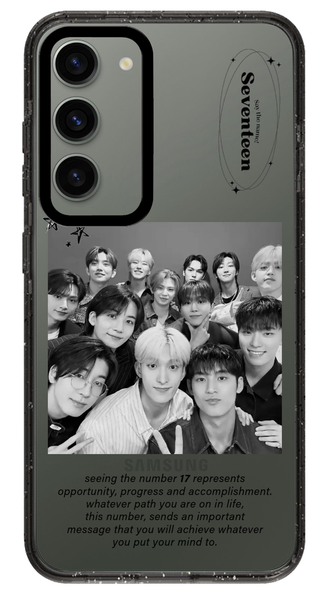 PixVoices rendered material preview - 1947 - Clear Black Samsung Case