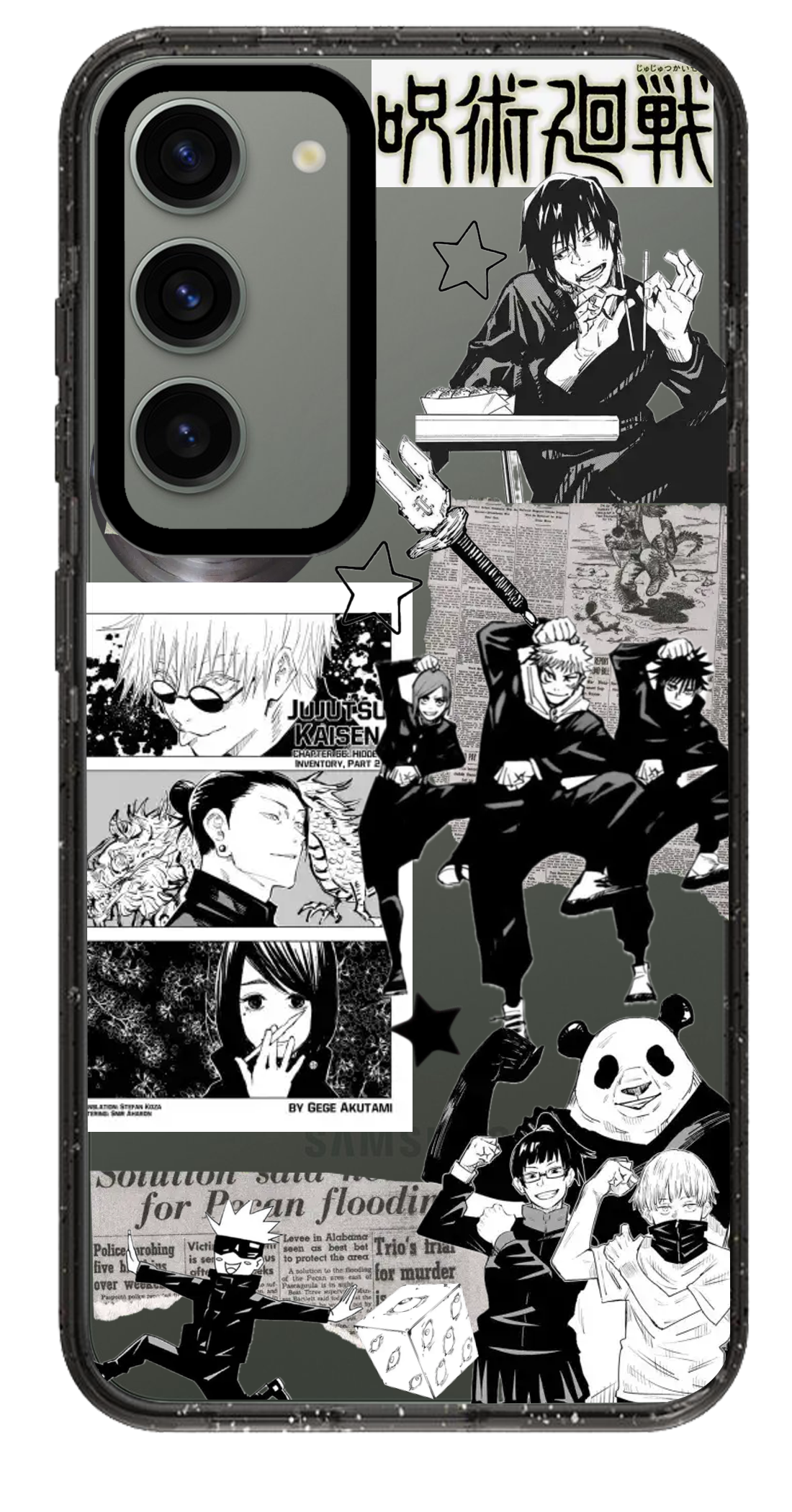 PixVoices rendered material preview - 2347 - Clear Black Samsung Case
