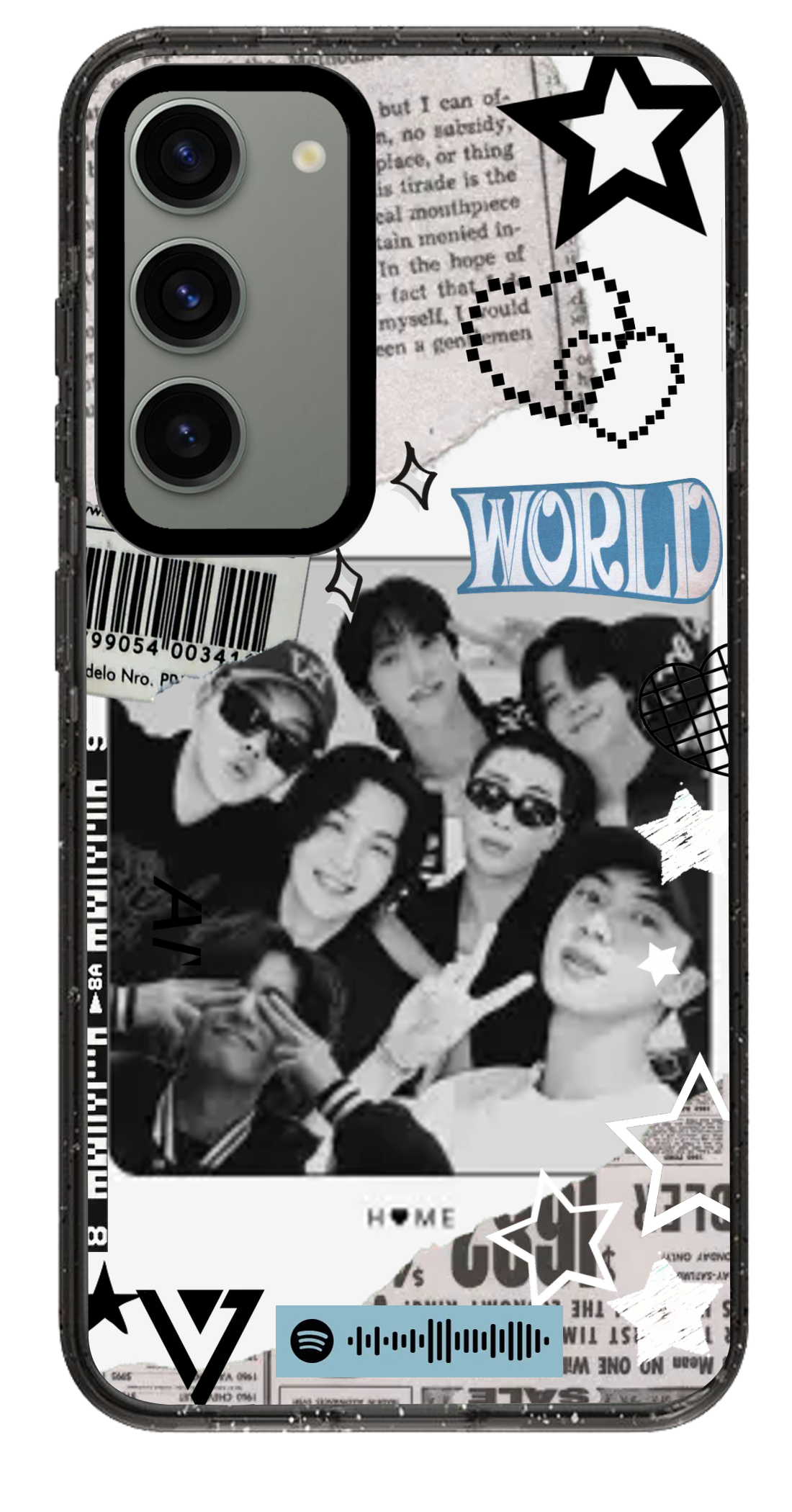 PixVoices rendered material preview - 2434 - Clear Black Samsung Case