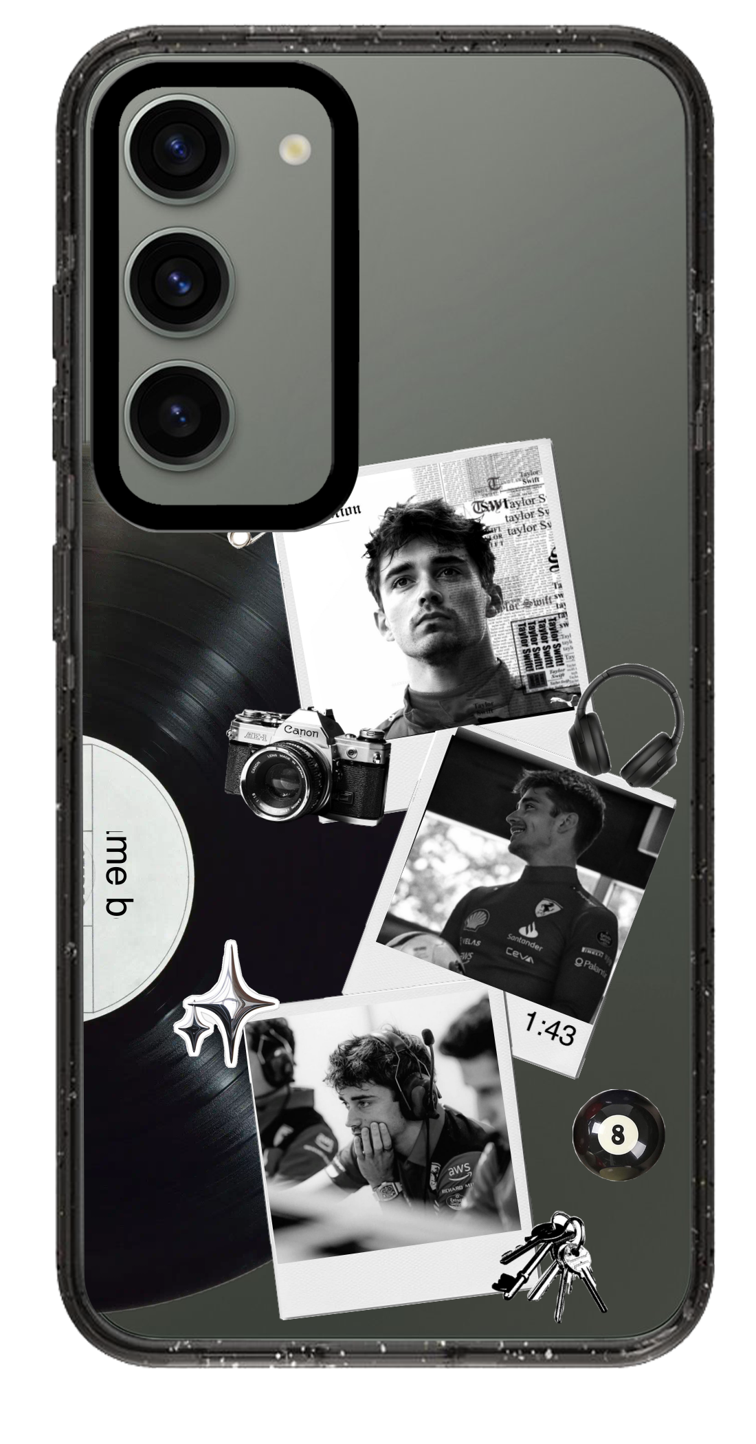 PixVoices rendered material preview - 4146 - Clear Black Samsung Case