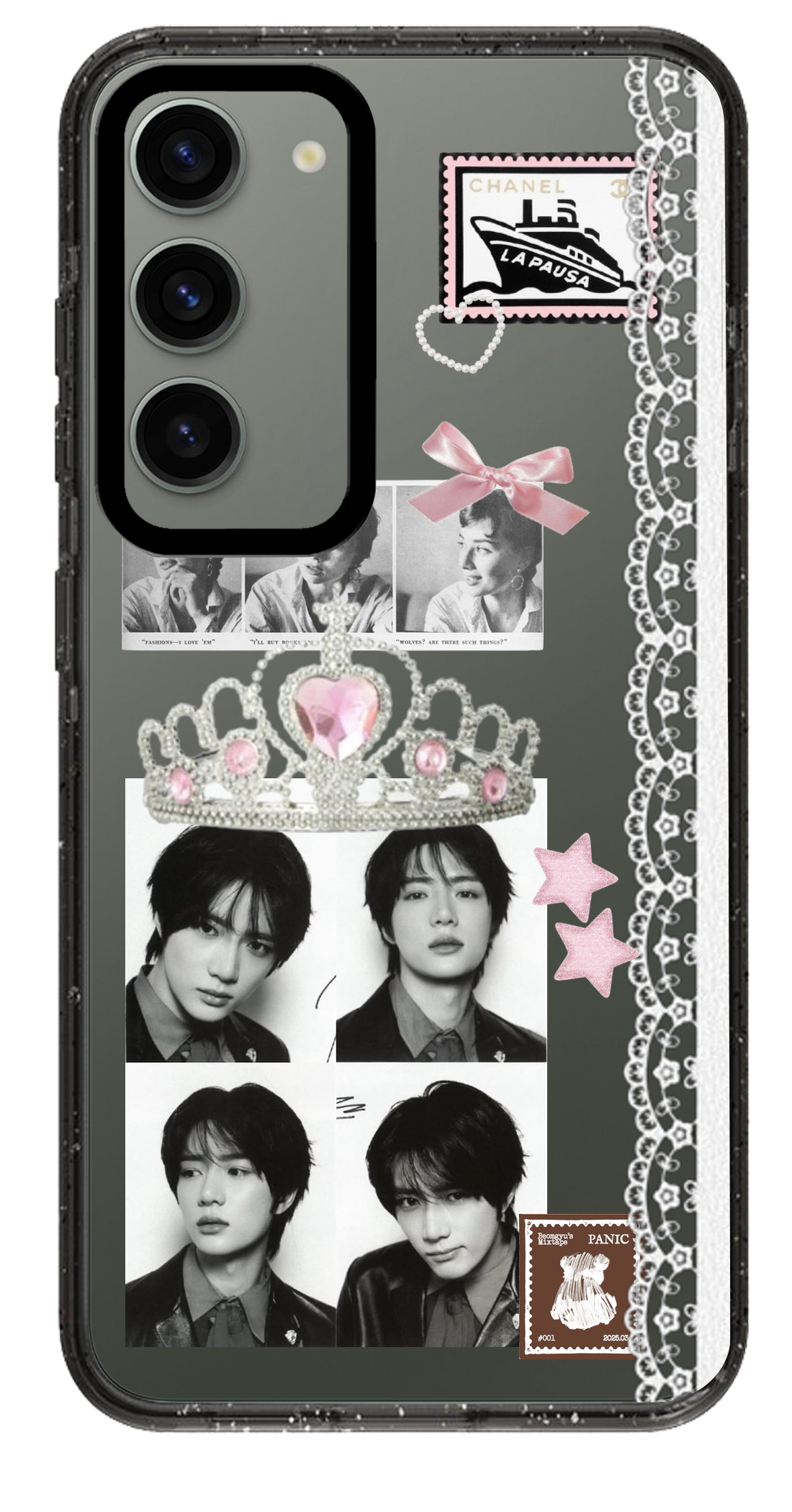 PixVoices rendered material preview - 5945 - Clear Black Samsung Case