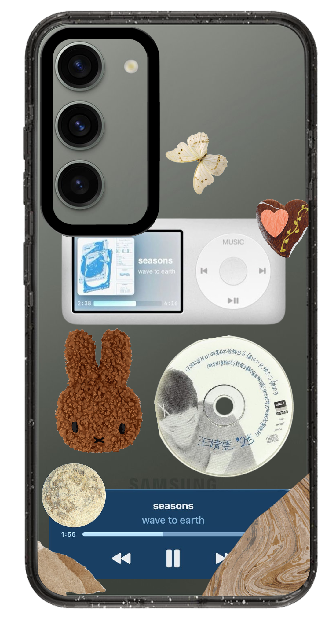 PixVoices rendered material preview - 6329 - Clear Black Samsung Case