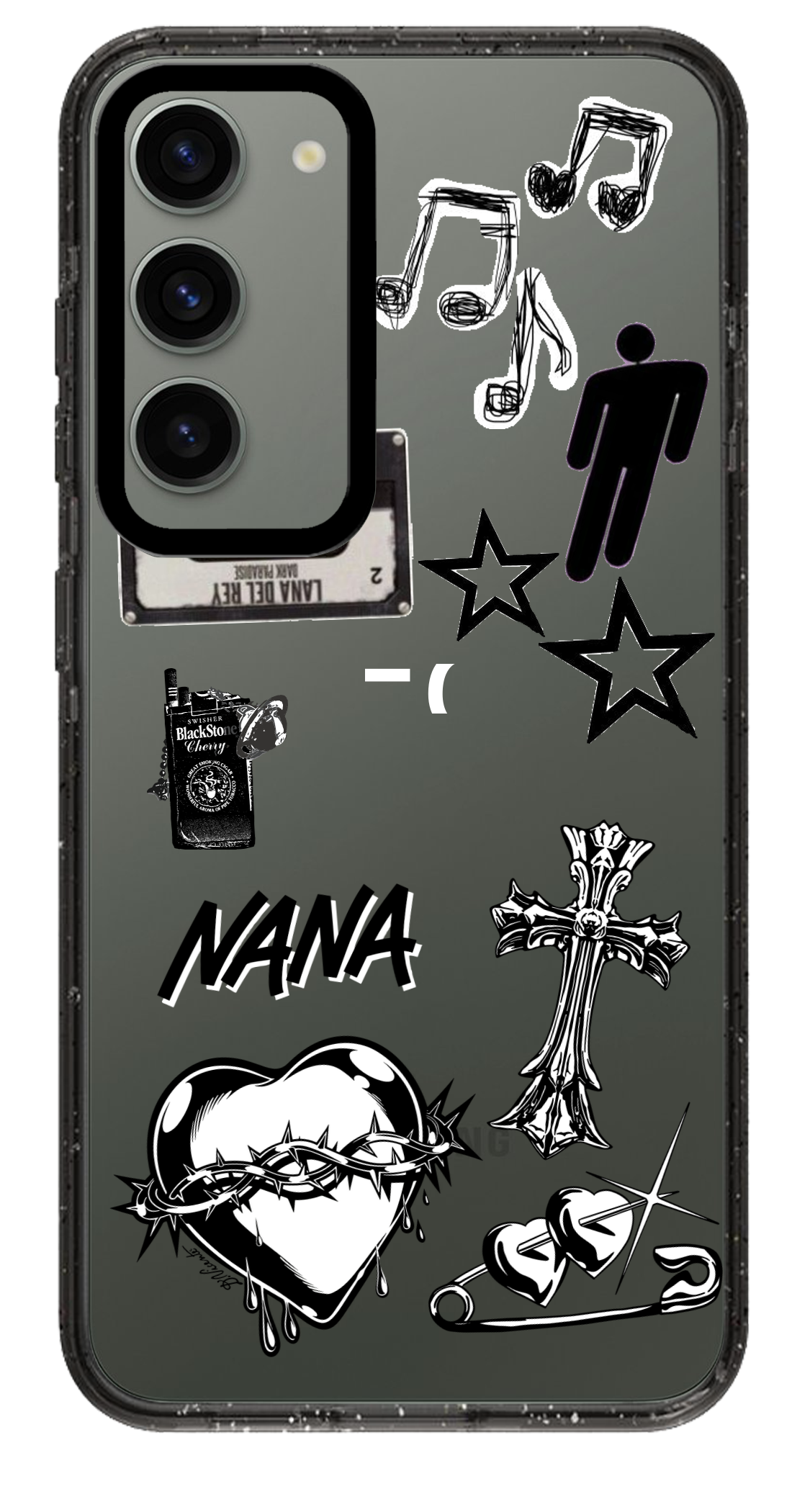PixVoices rendered material preview - 4705 - Clear Black Samsung Case