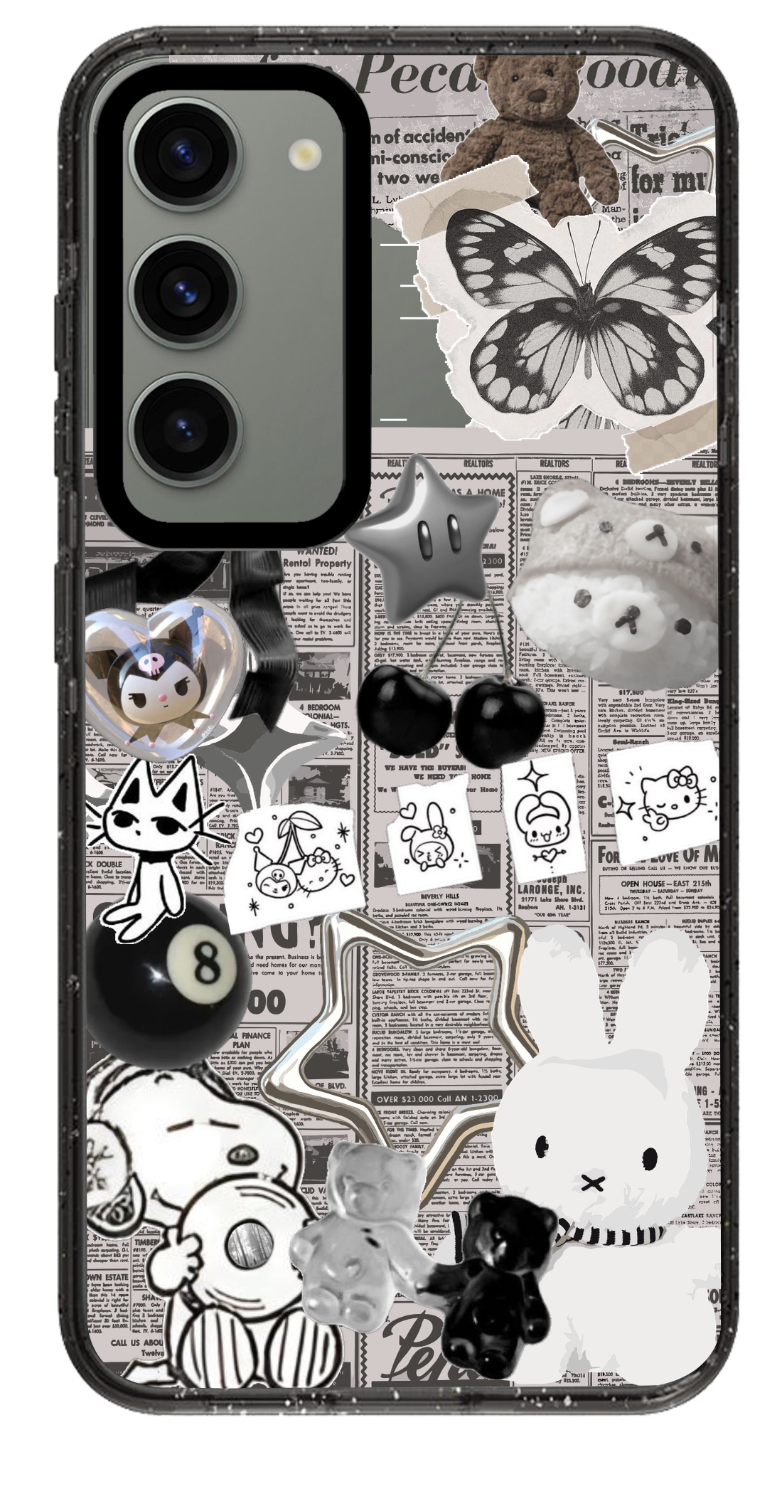 PixVoices rendered material preview - 3552 - Clear Black Samsung Case