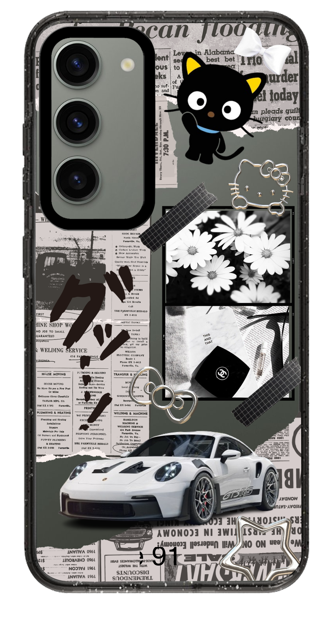 PixVoices rendered material preview - 2687 - Clear Black Samsung Case