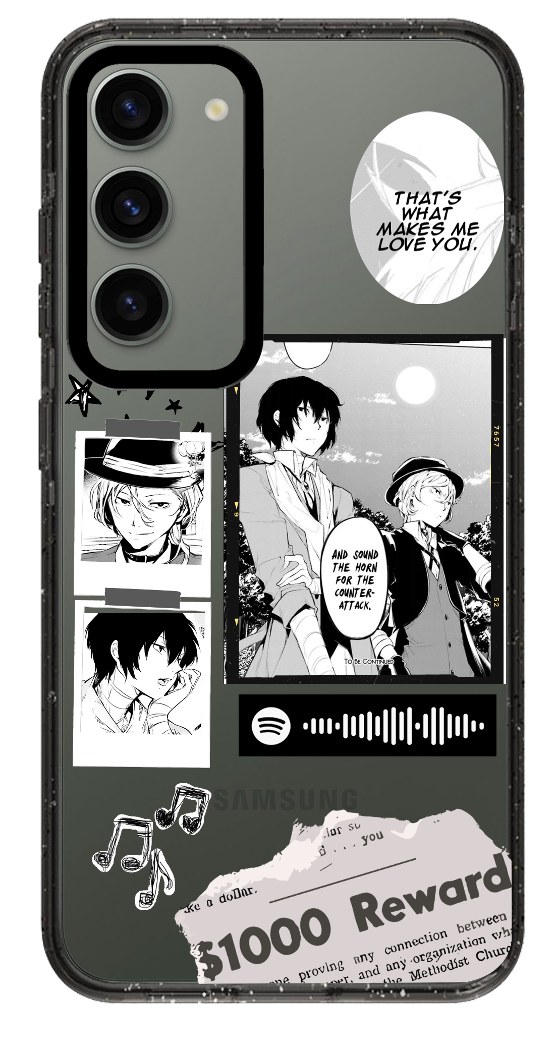 PixVoices rendered material preview - 2547 - Clear Black Samsung Case