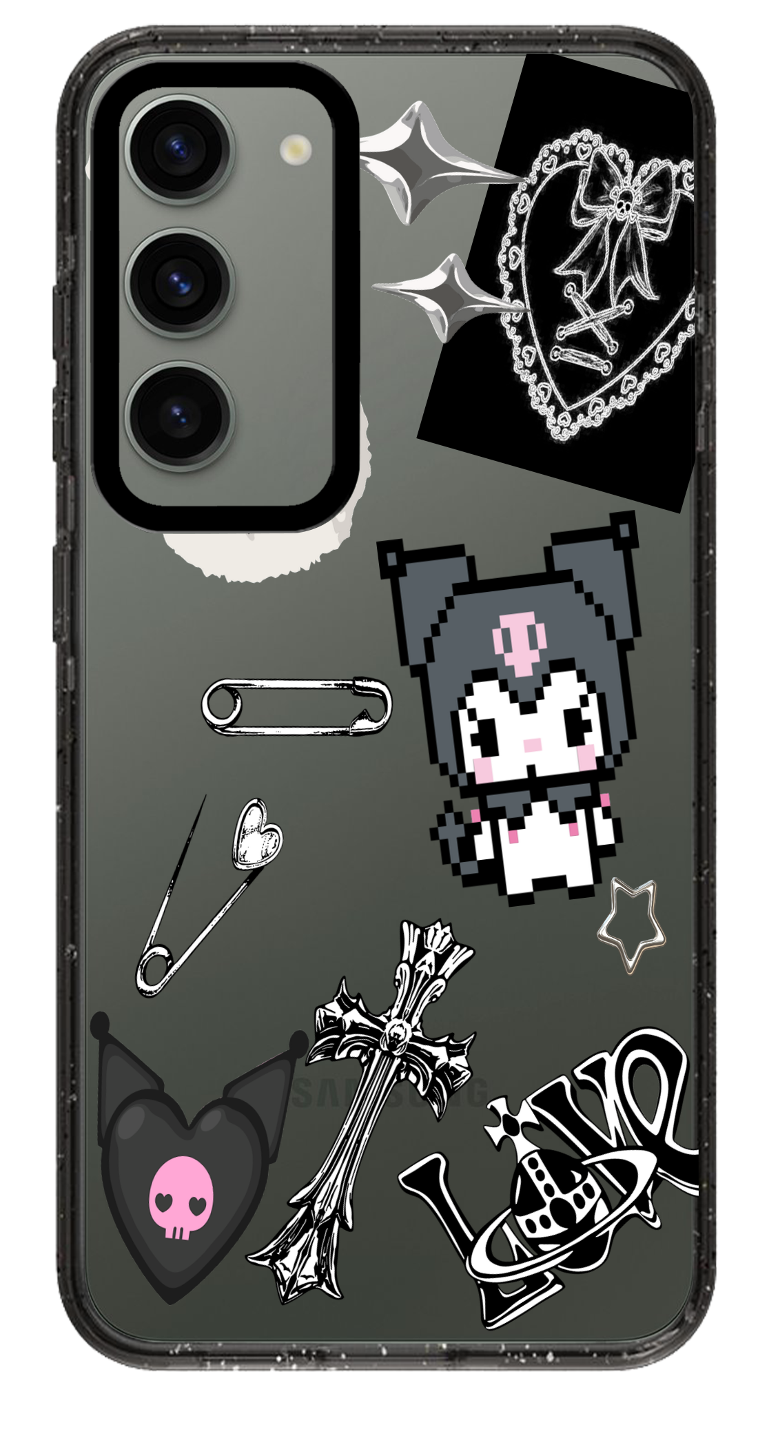 PixVoices rendered material preview - 2483 - Clear Black Samsung Case