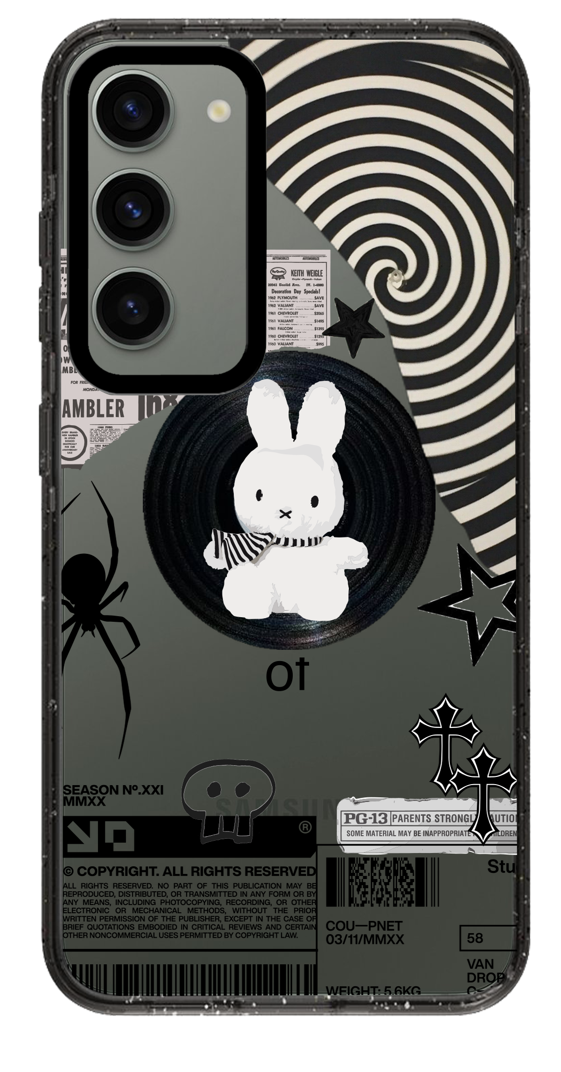 PixVoices rendered material preview - 2430 - Clear Black Samsung Case