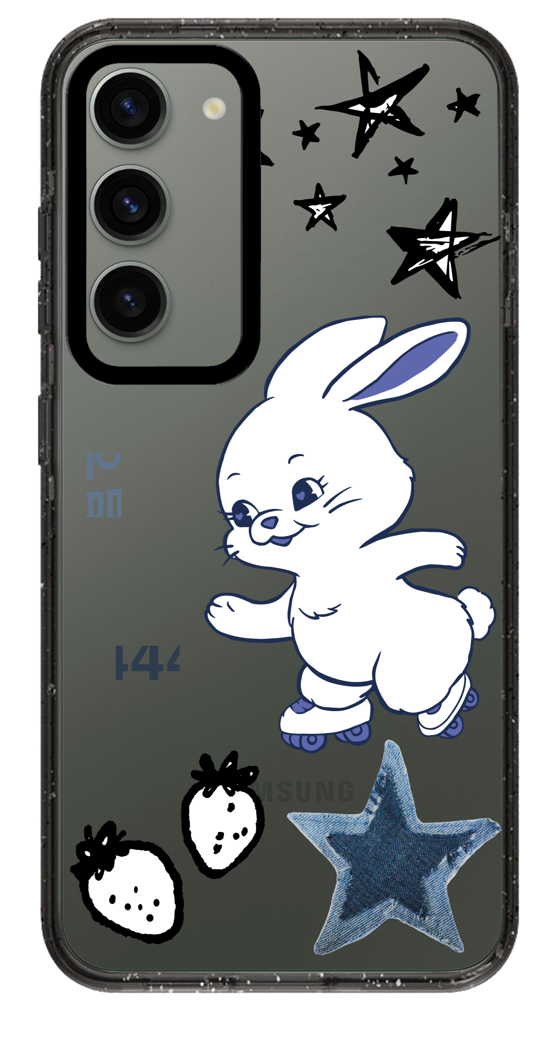 PixVoices rendered material preview - 2352 - Clear Black Samsung Case