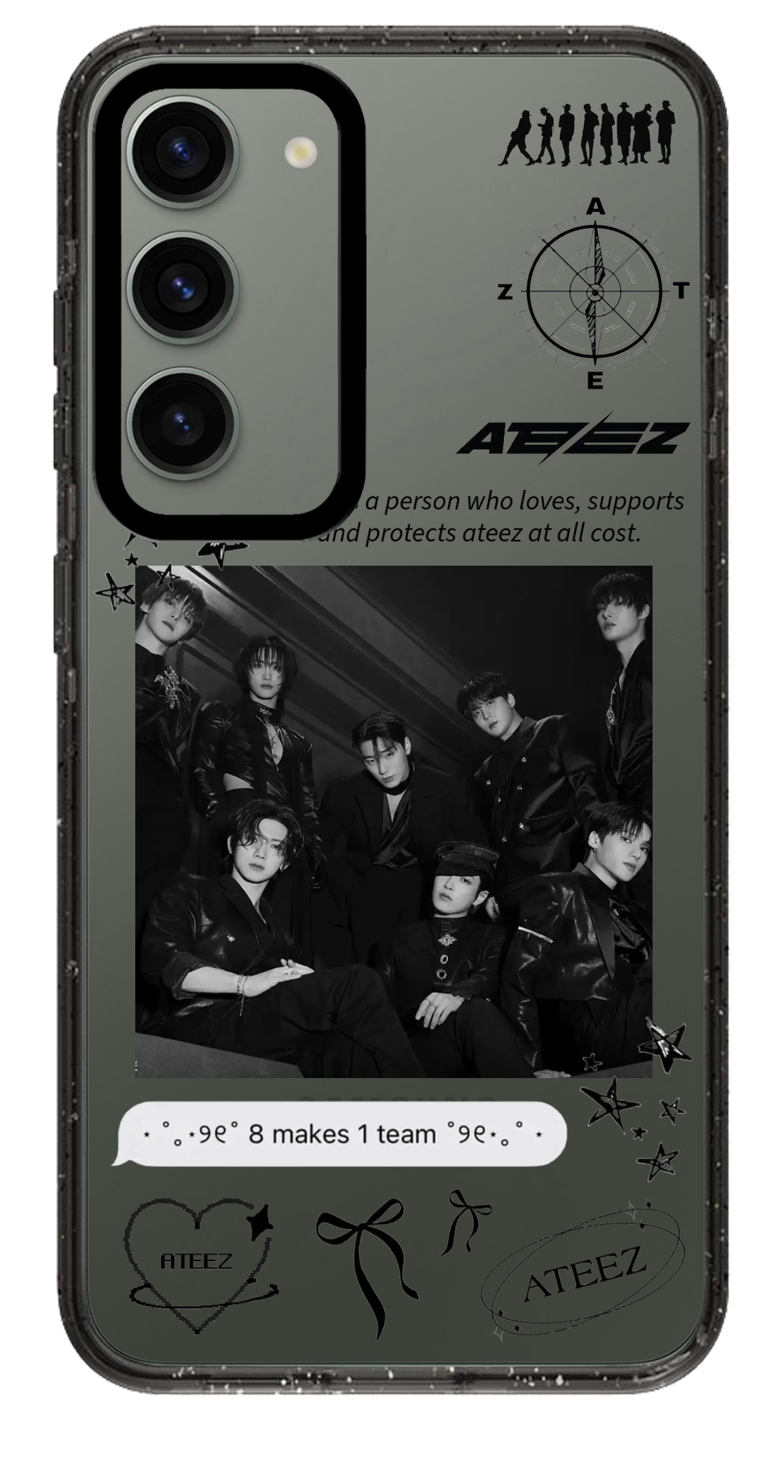 PixVoices rendered material preview - 1955 - Clear Black Samsung Case