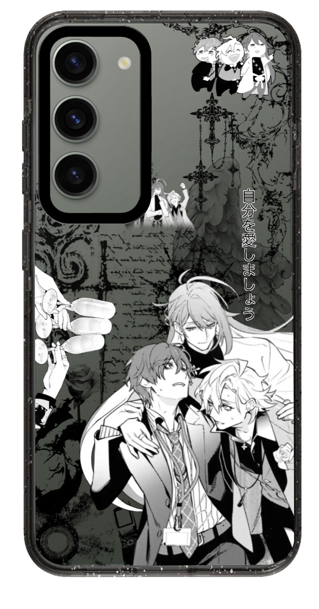 PixVoices rendered material preview - 7078 - Clear Black Samsung Case