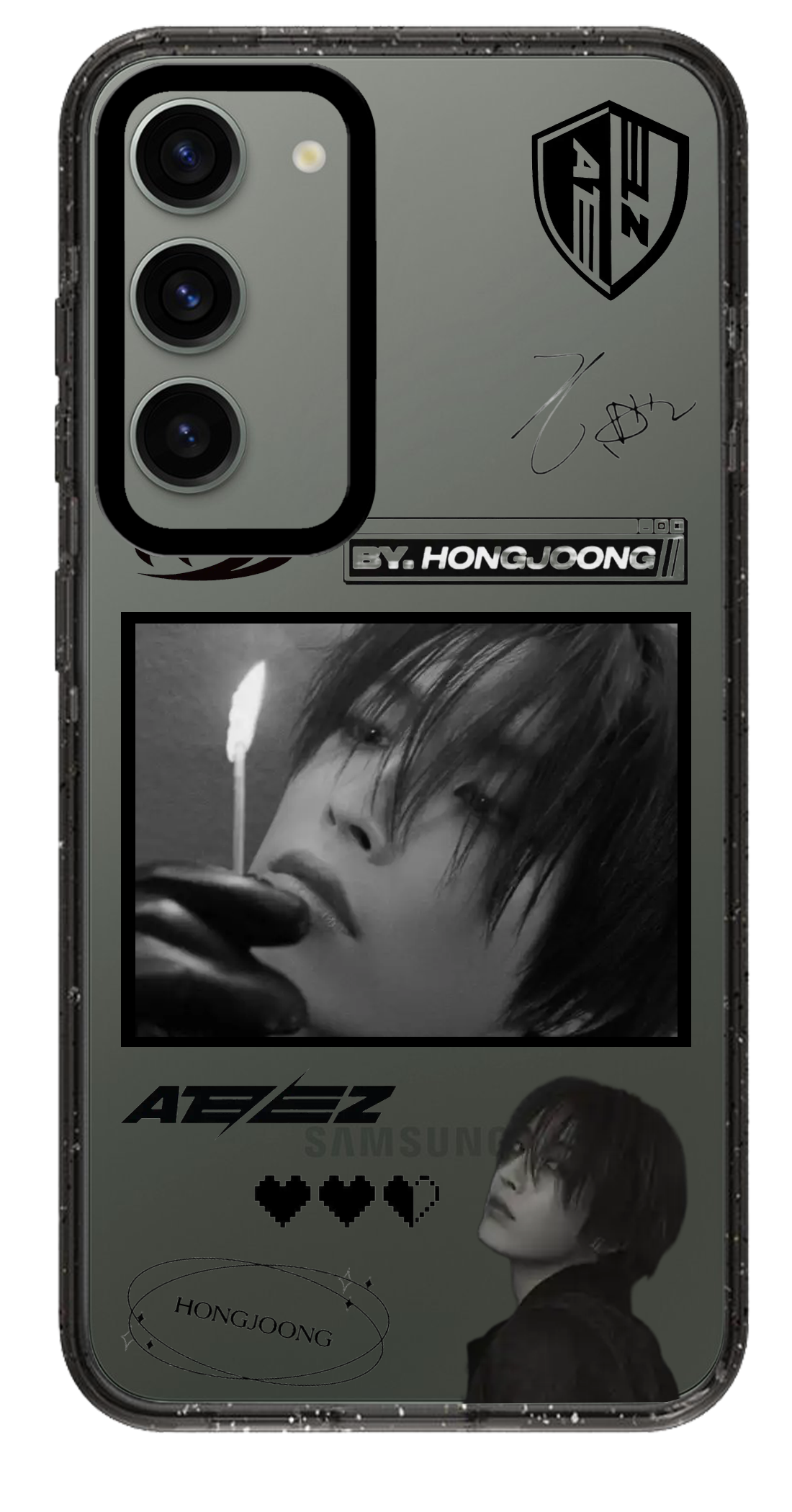 PixVoices rendered material preview - 1983 - Clear Black Samsung Case