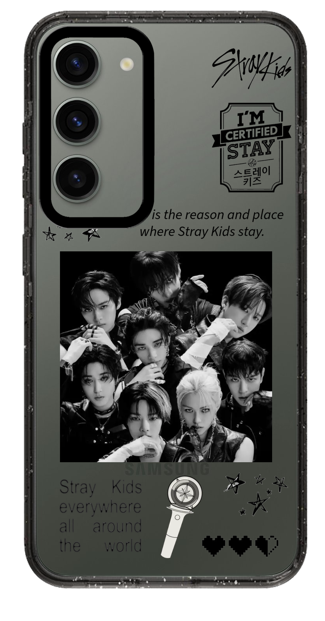 PixVoices rendered material preview - 1929 - Clear Black Samsung Case