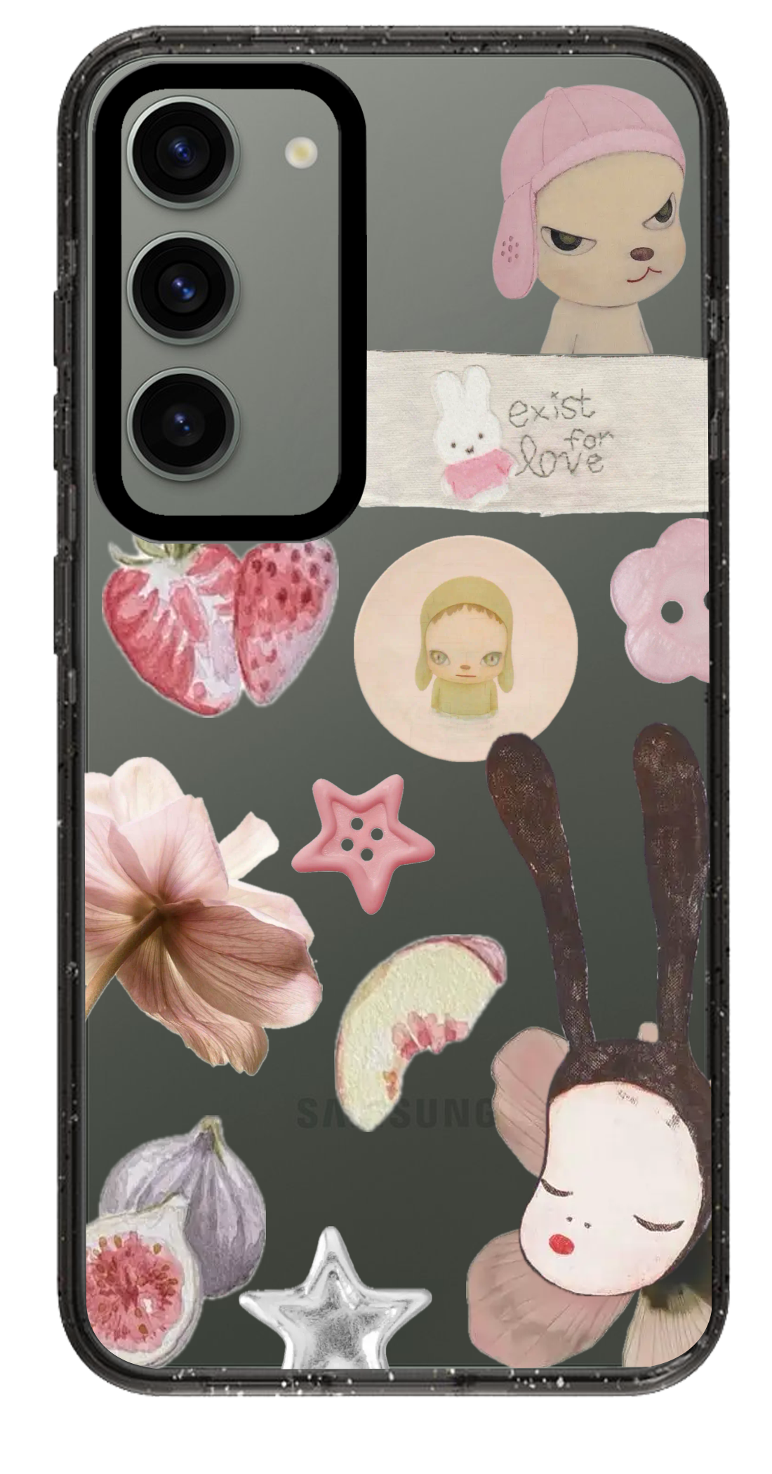 PixVoices rendered material preview - 1631 - Clear Black Samsung Case