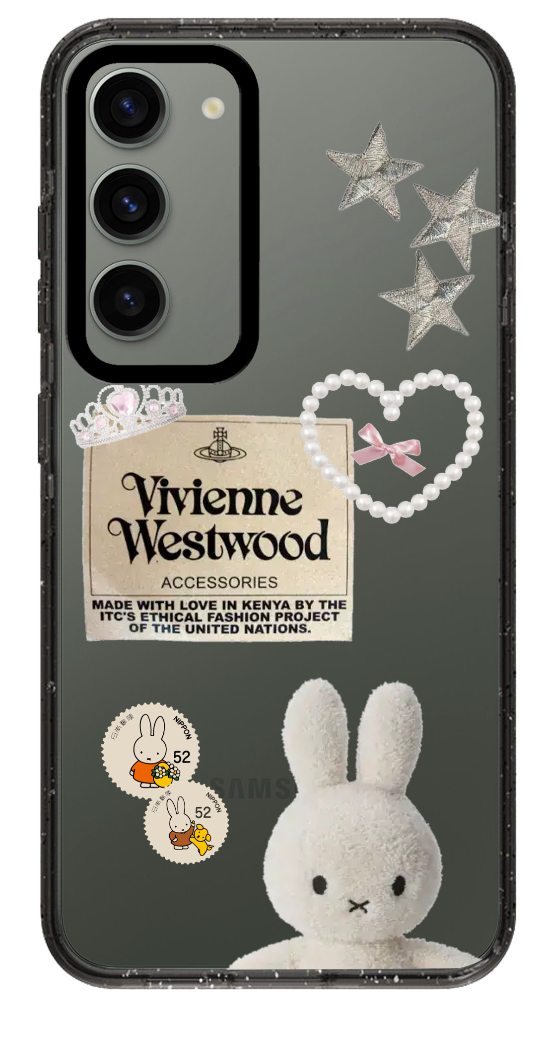 PixVoices rendered material preview - 1207 - Clear Black Samsung Case