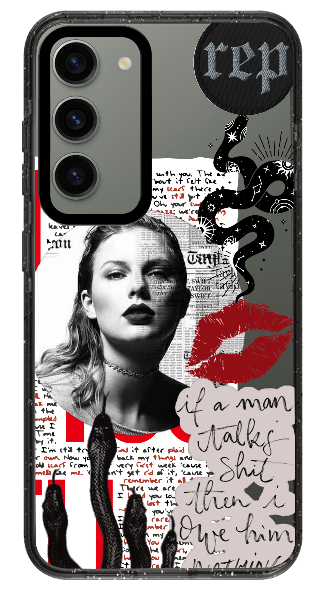 PixVoices rendered material preview - 1316 - Clear Black Samsung Case