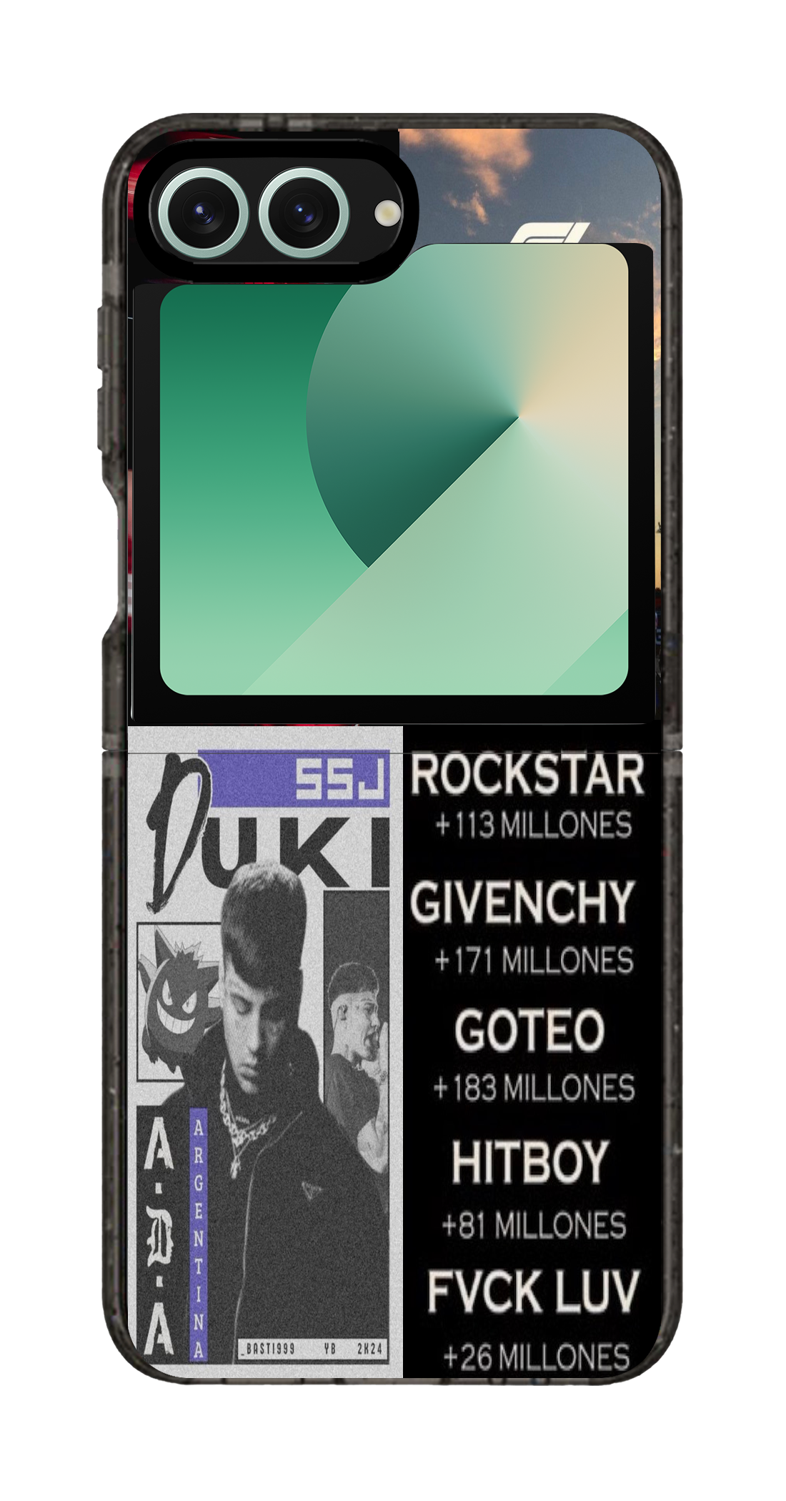 PixVoices rendered material preview - 4831 - Clear Black Galaxy Flip Case
