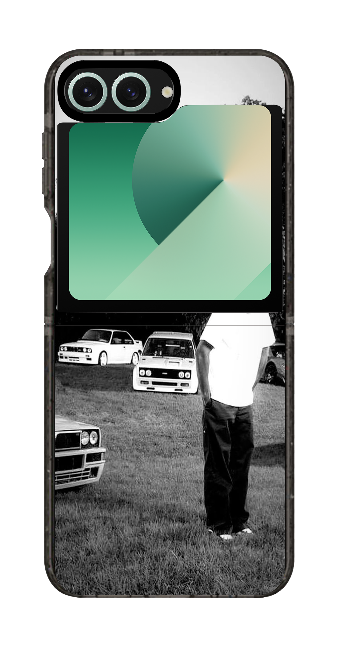 PixVoices rendered material preview - 4832 - Clear Black Galaxy Flip Case