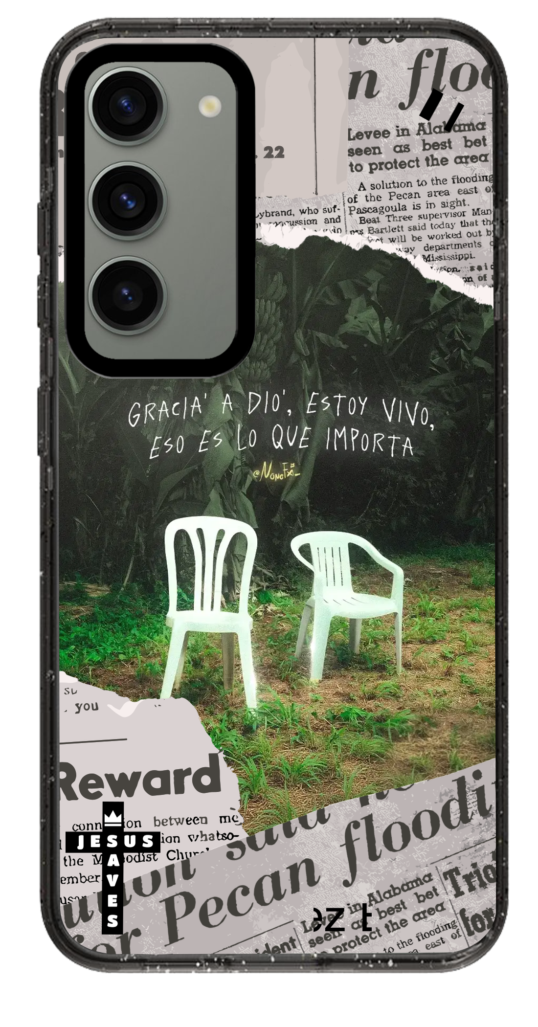 PixVoices rendered material preview - 4872 - Clear Black Samsung Case