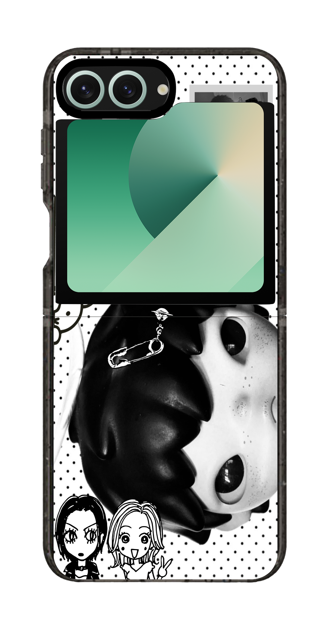 PixVoices rendered material preview - 4874 - Clear Black Galaxy Flip Case
