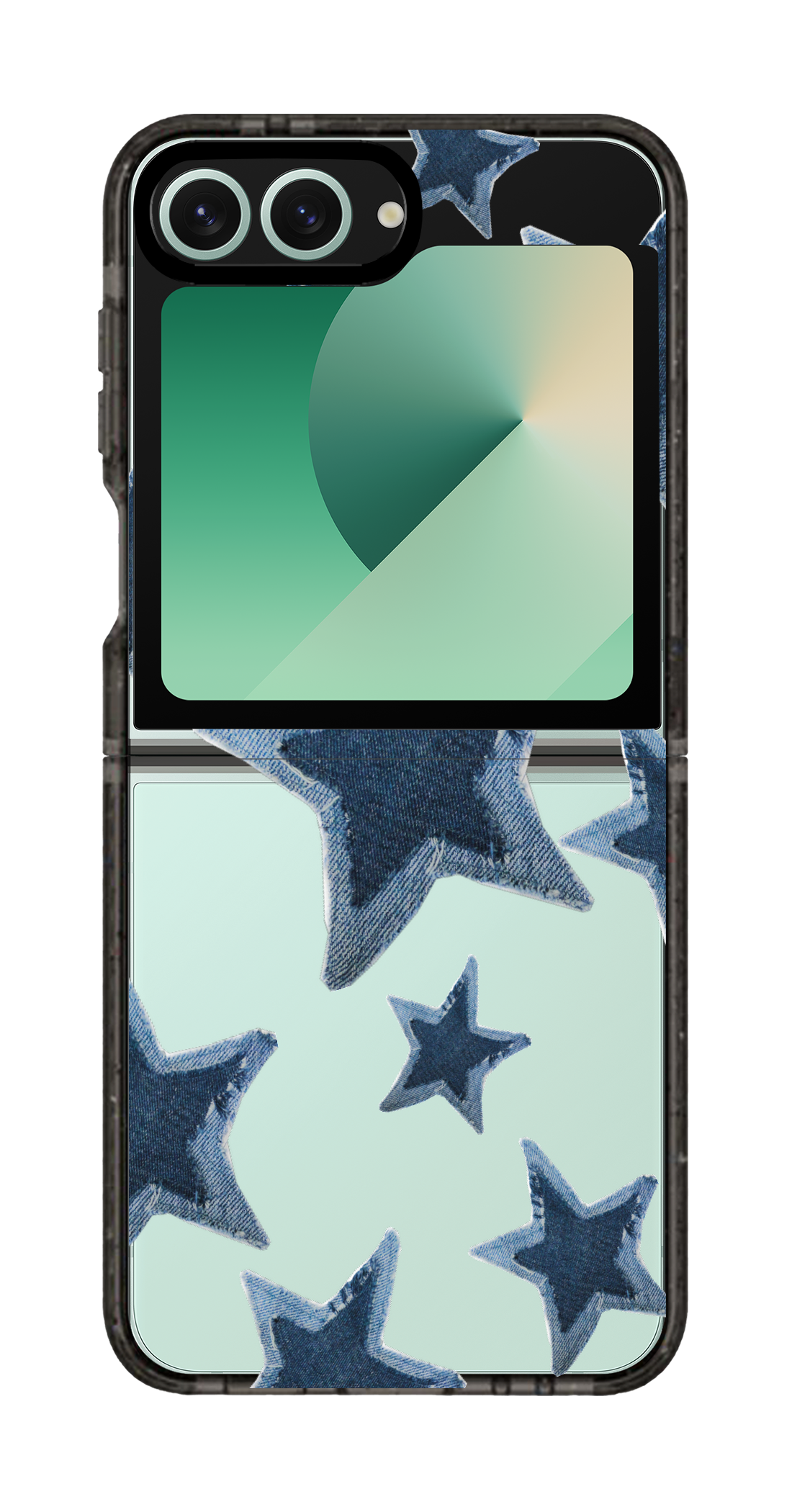 PixVoices rendered material preview - 4886 - Clear Black Galaxy Flip Case