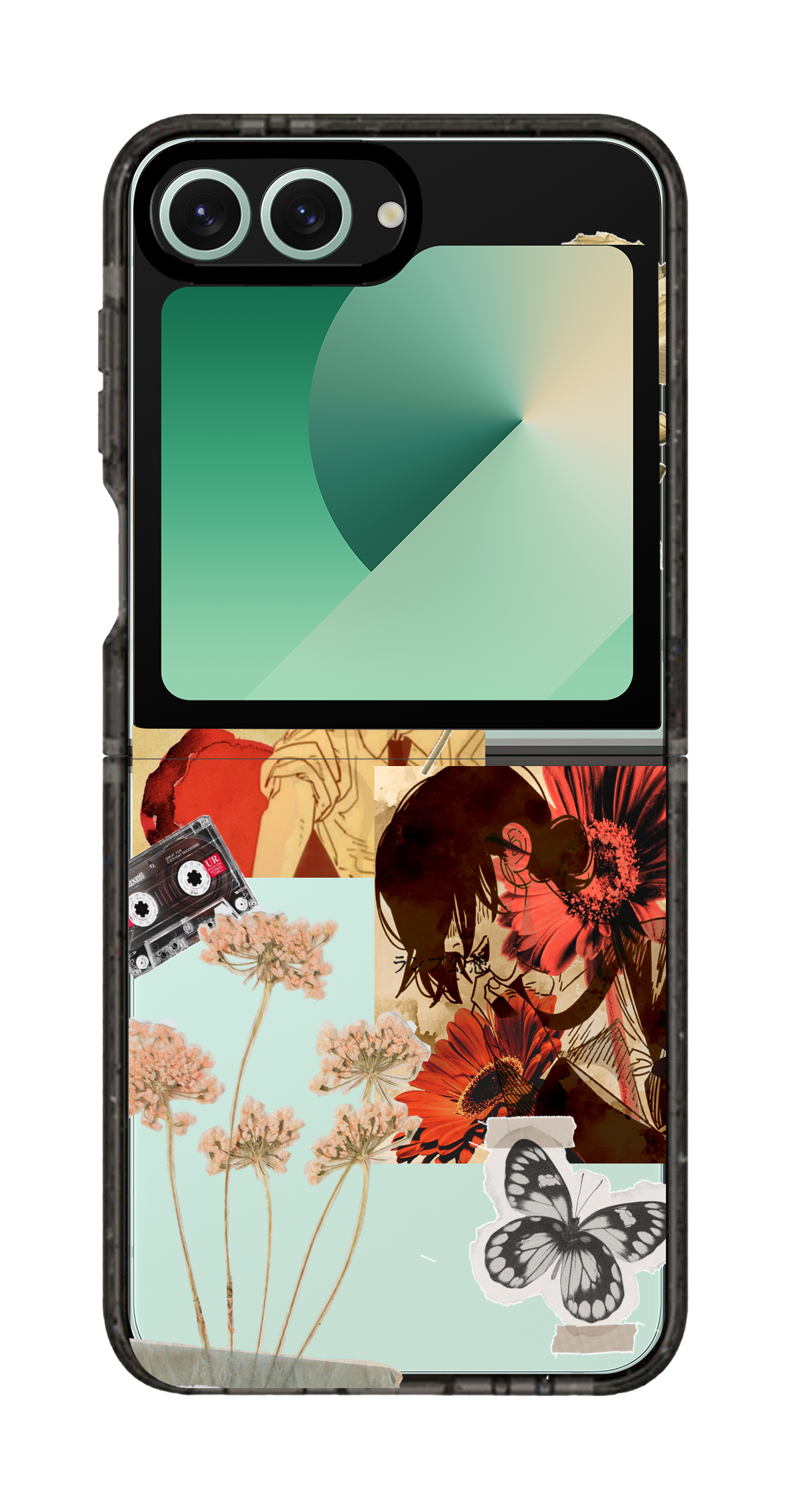 PixVoices rendered material preview - 4921 - Clear Black Galaxy Flip Case