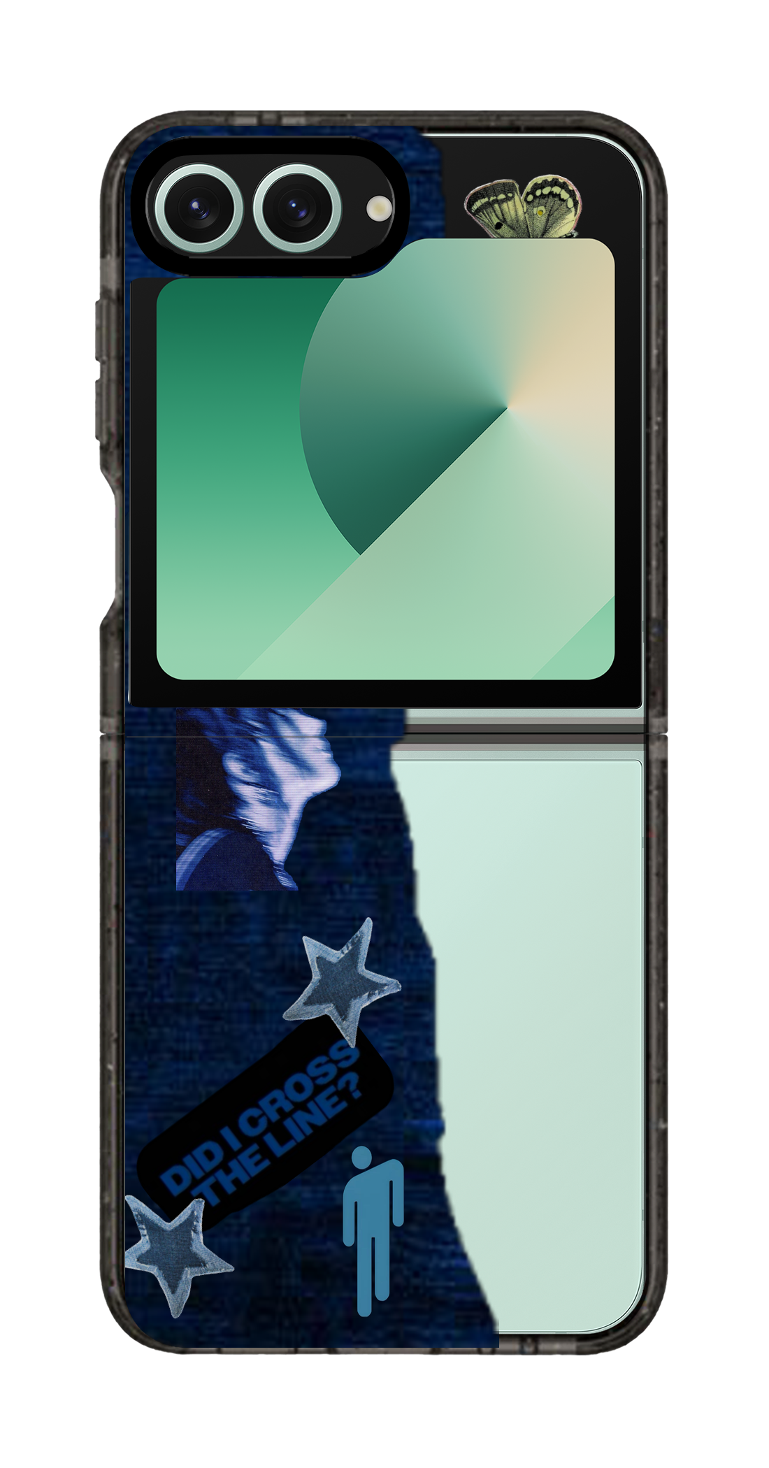 PixVoices rendered material preview - 4980 - Clear Black Galaxy Flip Case