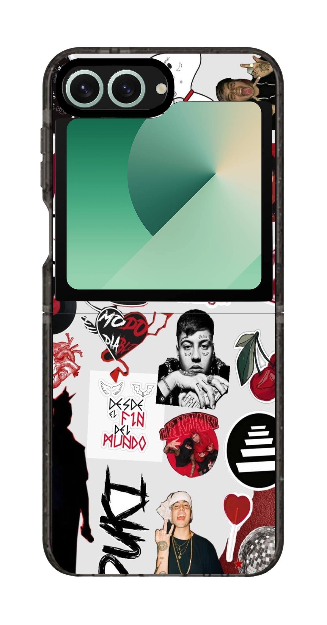 PixVoices rendered material preview - 5076 - Clear Black Galaxy Flip Case
