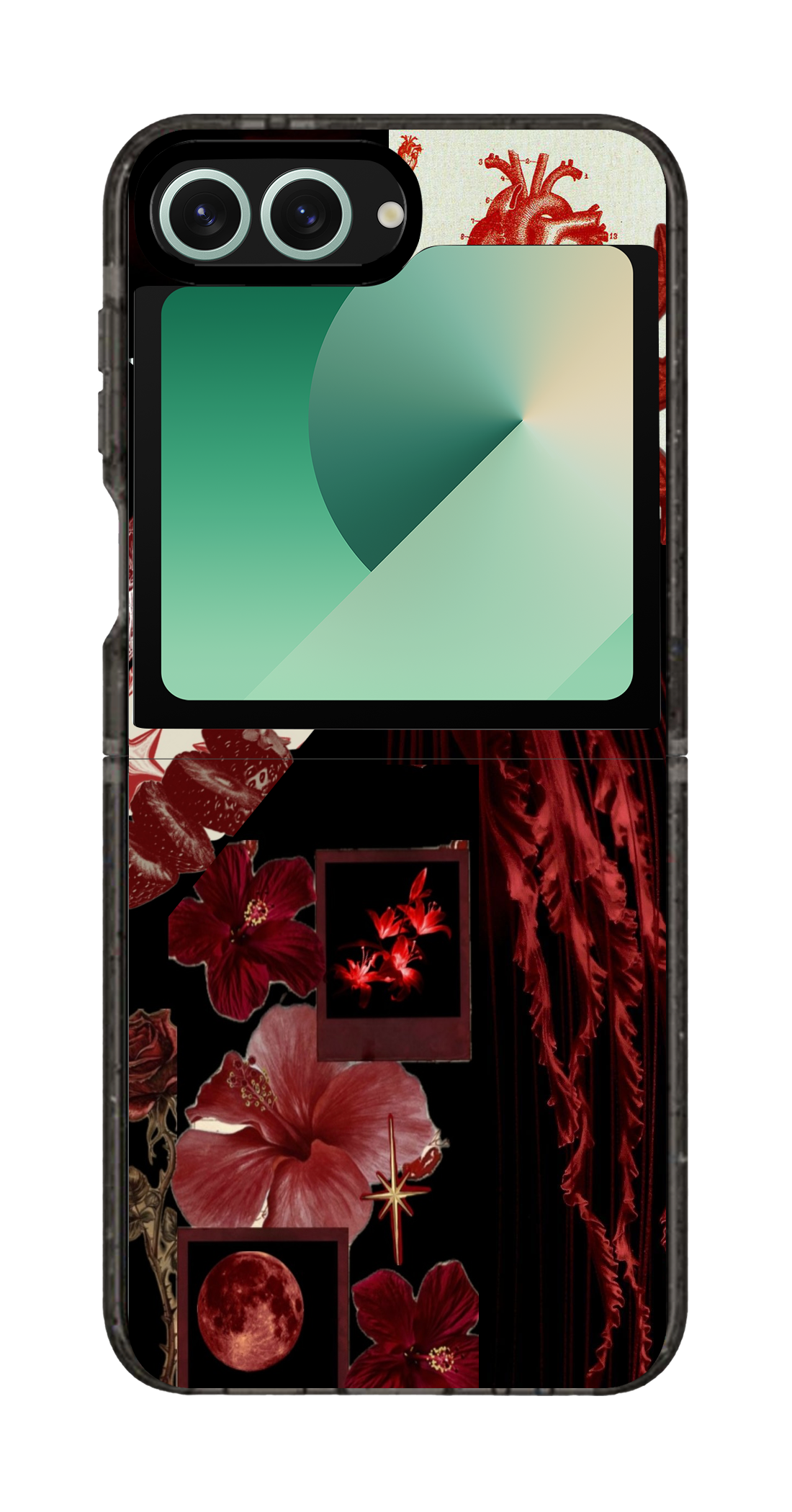 PixVoices rendered material preview - 5077 - Clear Black Galaxy Flip Case
