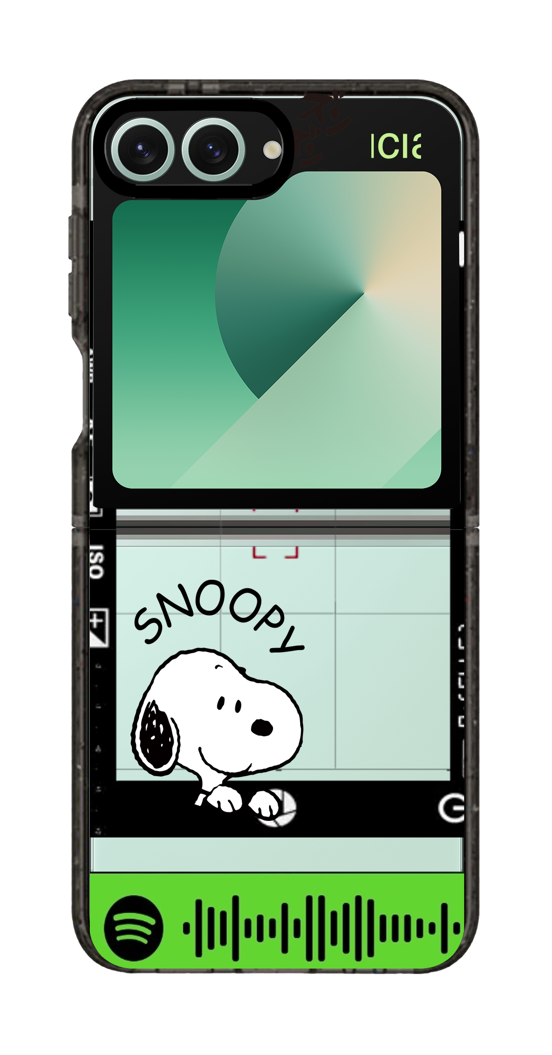 PixVoices rendered material preview - 5151 - Clear Black Galaxy Flip Case