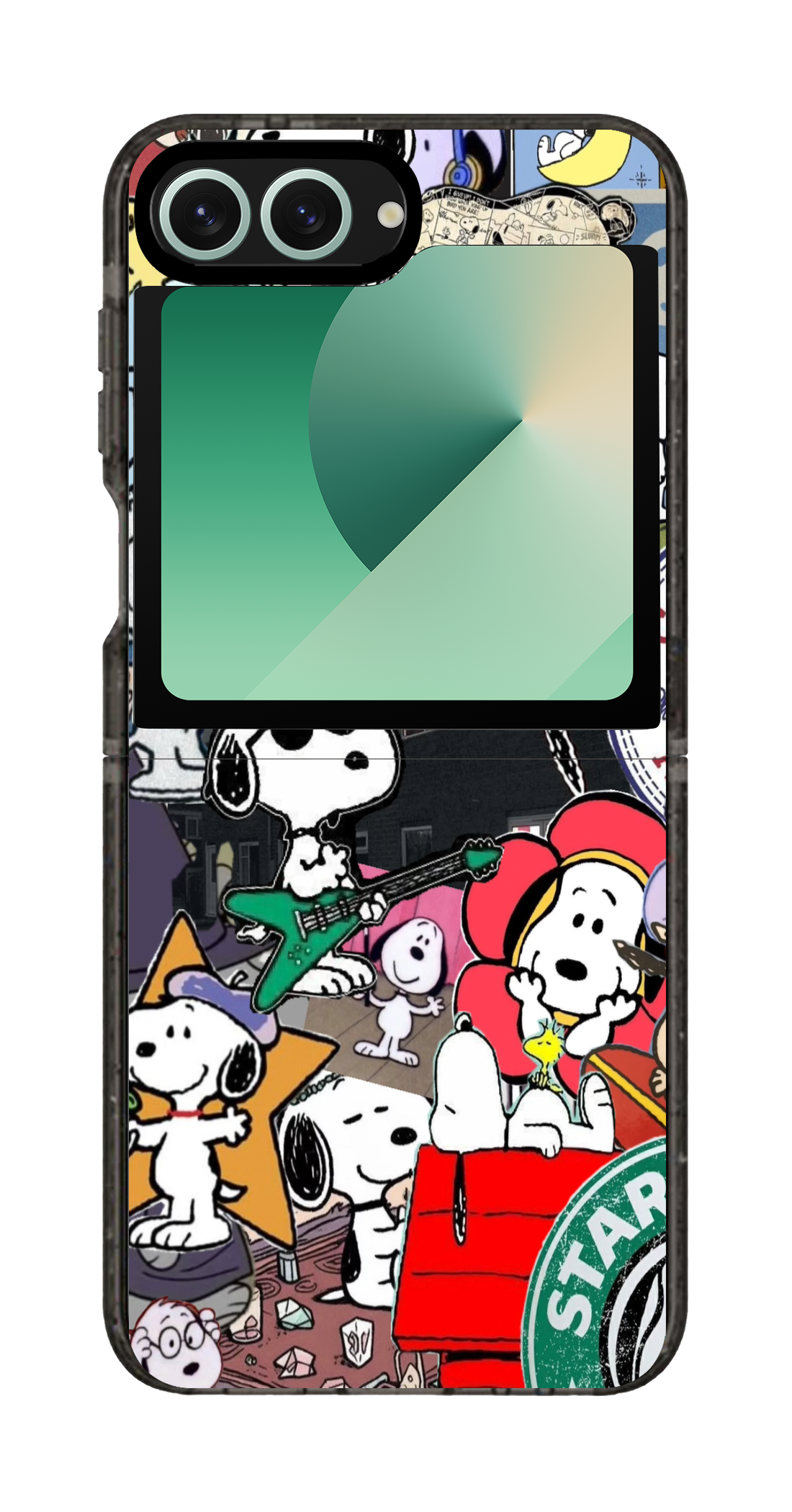 PixVoices rendered material preview - 5218 - Clear Black Galaxy Flip Case