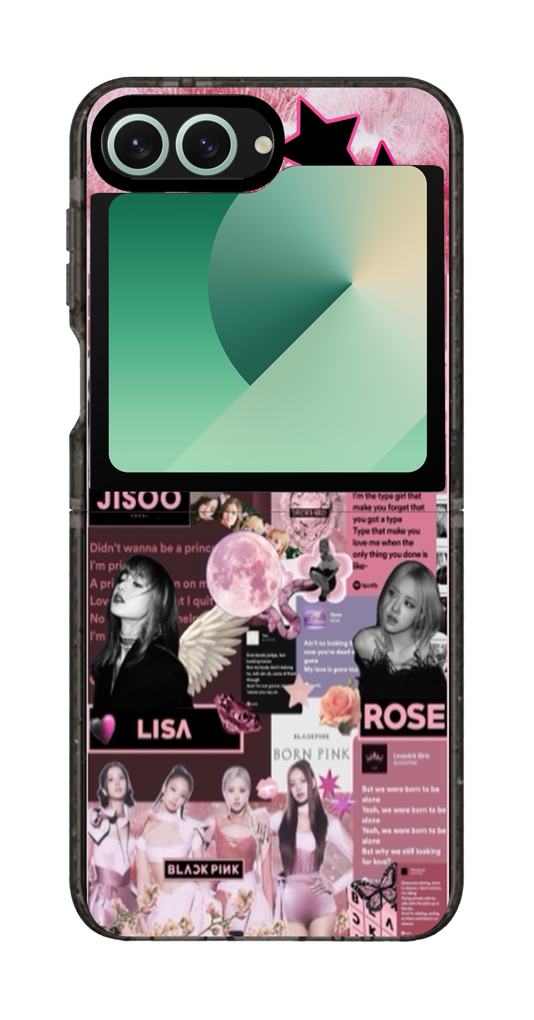 PixVoices rendered material preview - 5223 - Clear Black Galaxy Flip Case