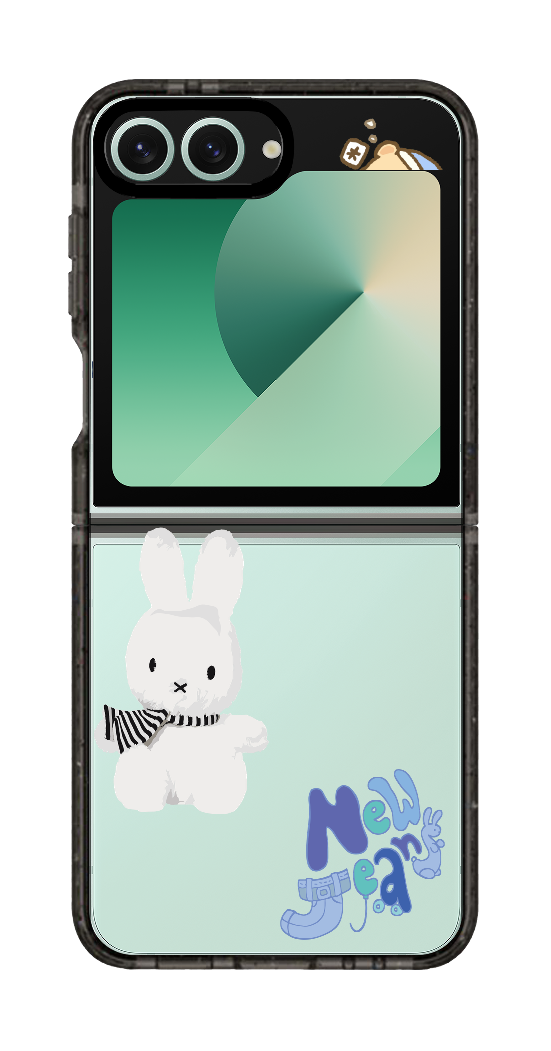 PixVoices rendered material preview - 5229 - Clear Black Galaxy Flip Case