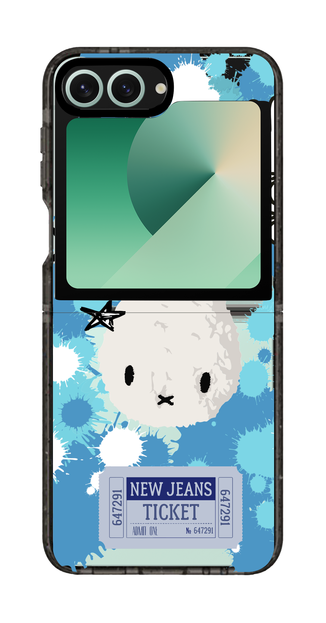 PixVoices rendered material preview - 5250 - Clear Black Galaxy Flip Case