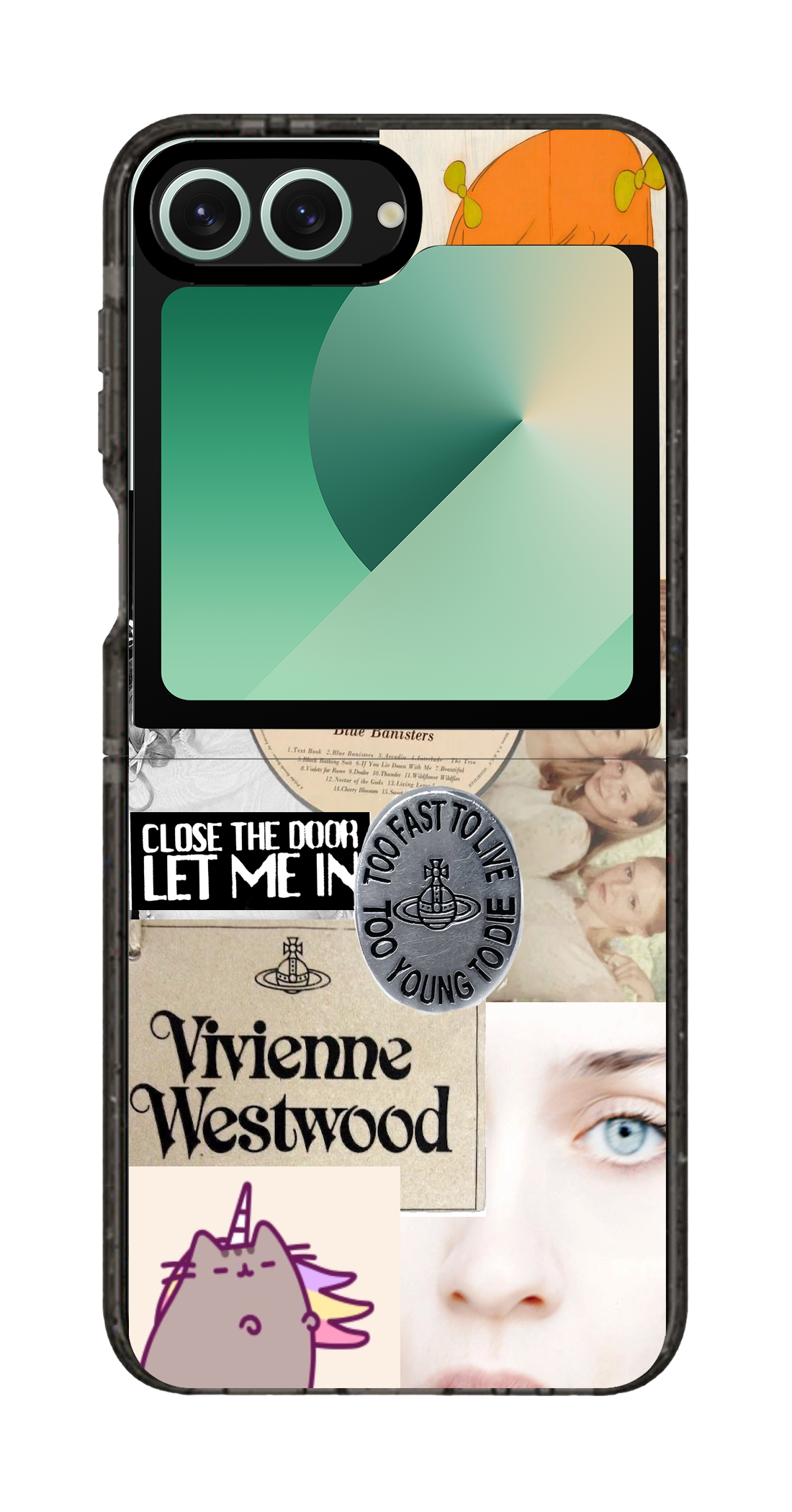 PixVoices rendered material preview - 5258 - Clear Black Galaxy Flip Case