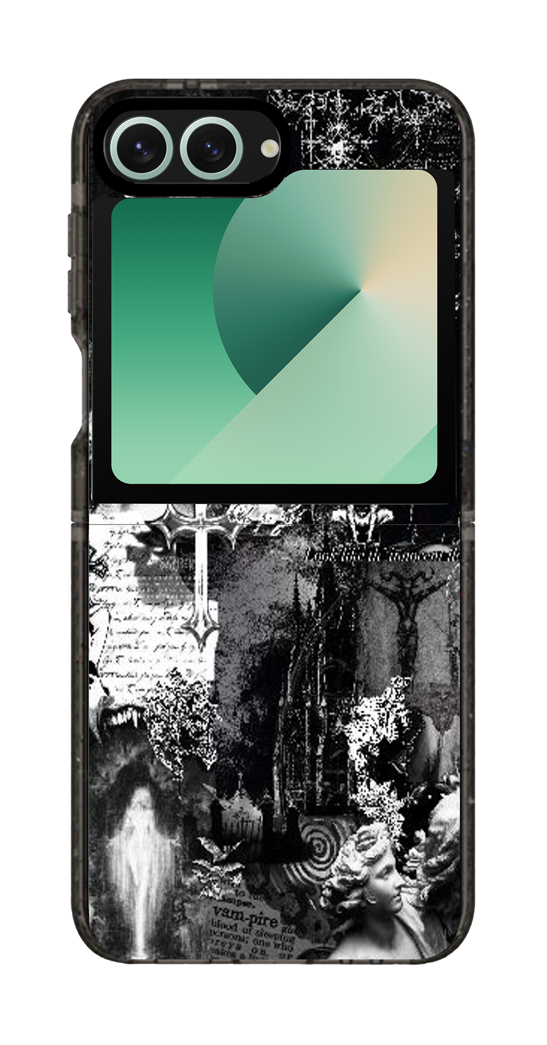 PixVoices rendered material preview - 5265 - Clear Black Galaxy Flip Case