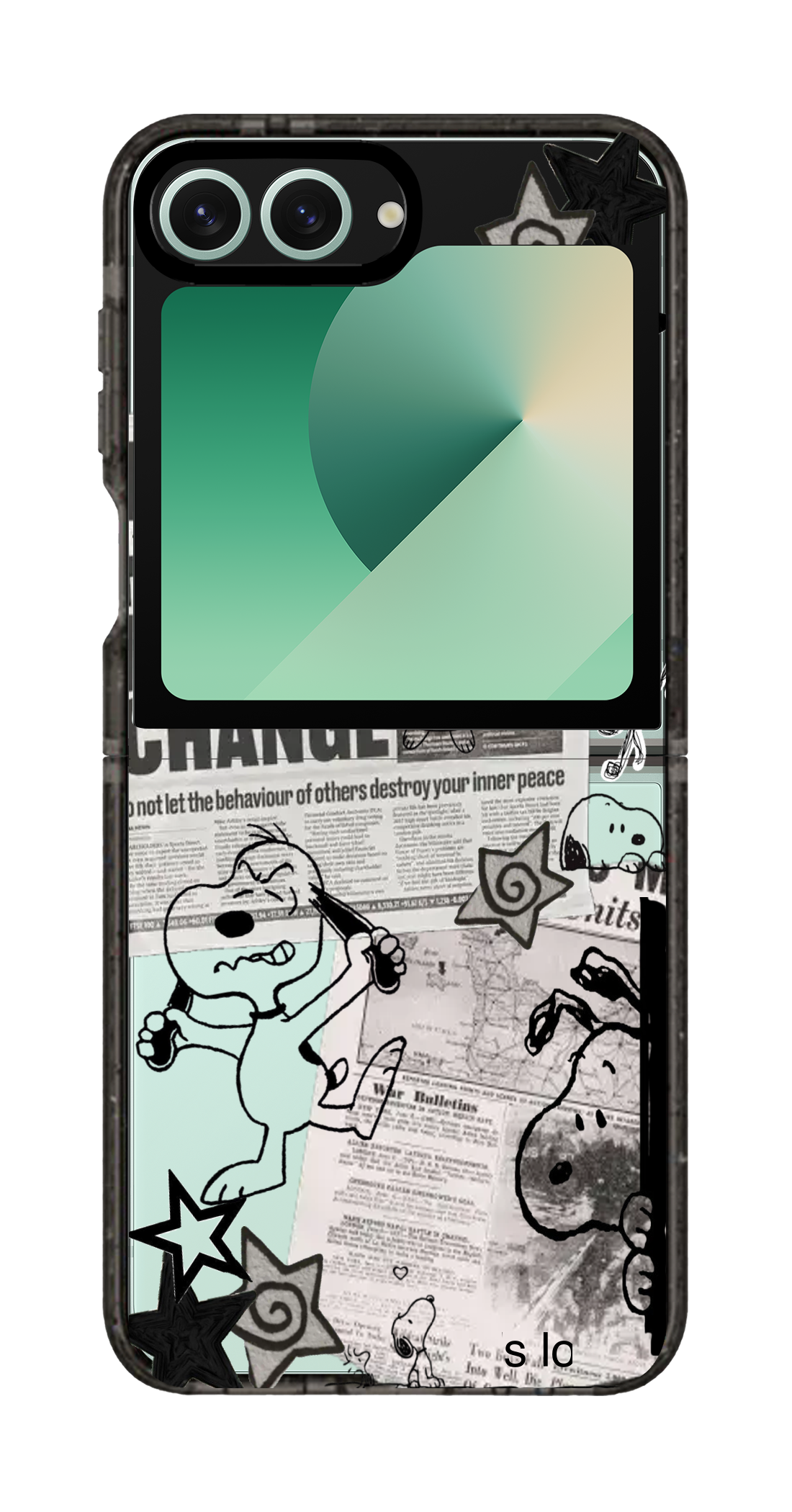 PixVoices rendered material preview - 5299 - Clear Black Galaxy Flip Case