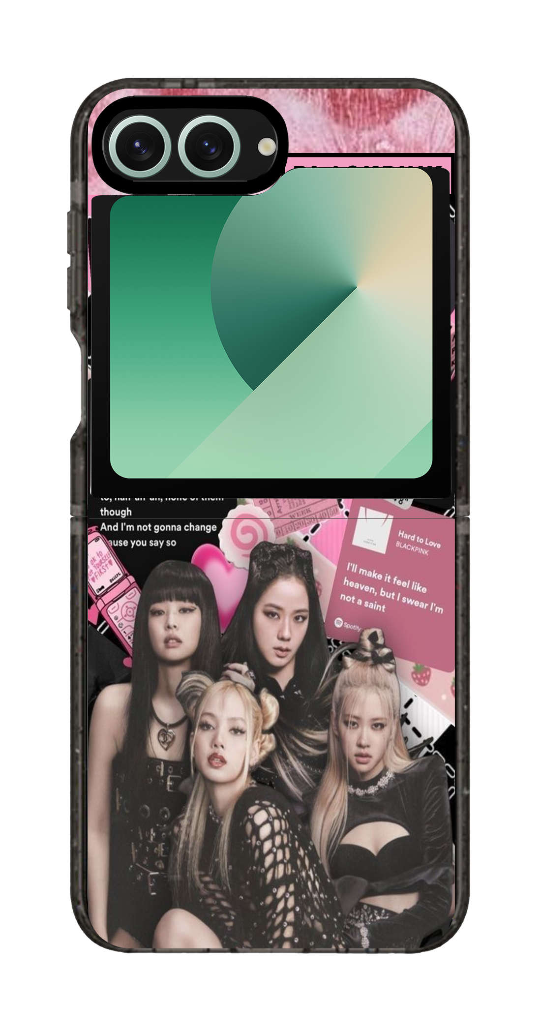PixVoices rendered material preview - 5344 - Clear Black Galaxy Flip Case