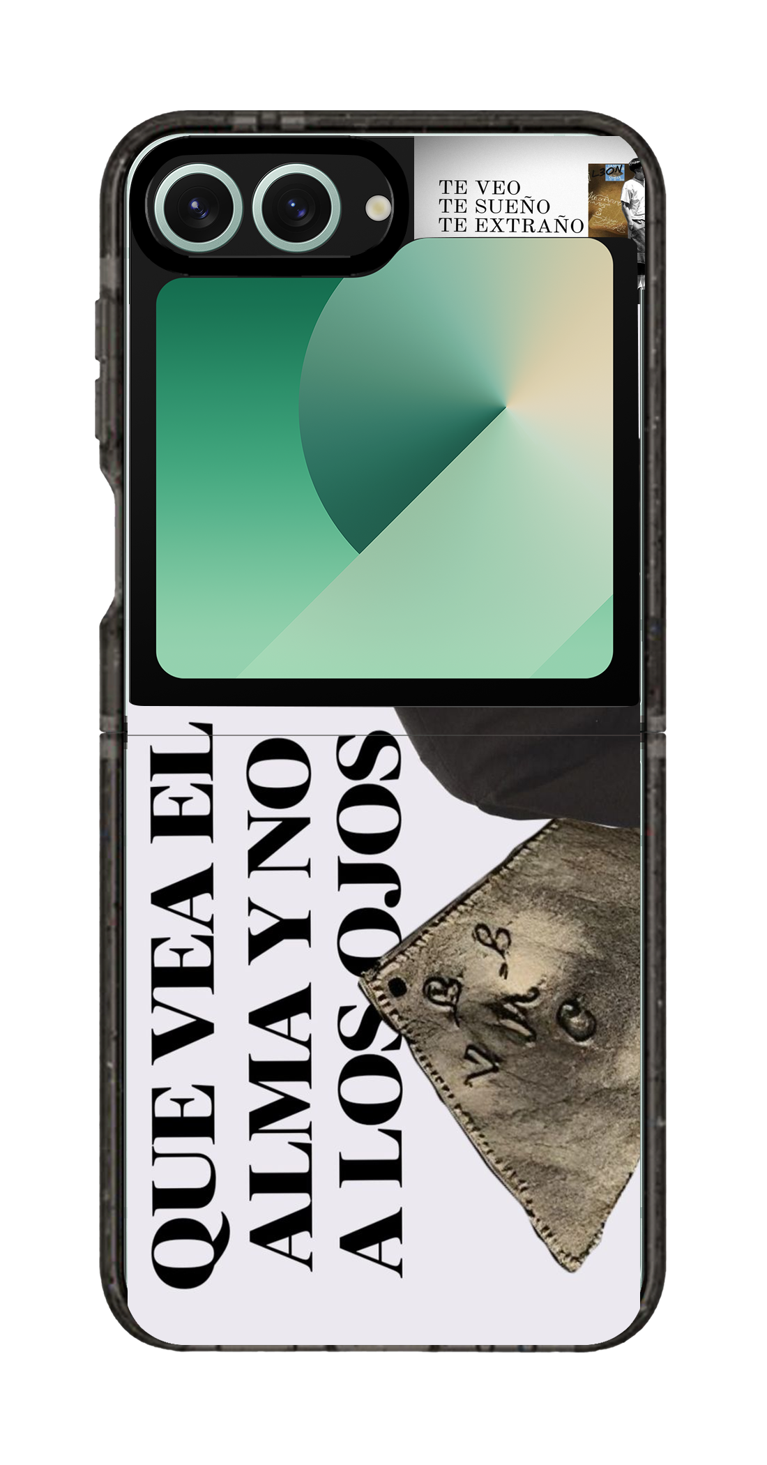 PixVoices rendered material preview - 5347 - Clear Black Galaxy Flip Case