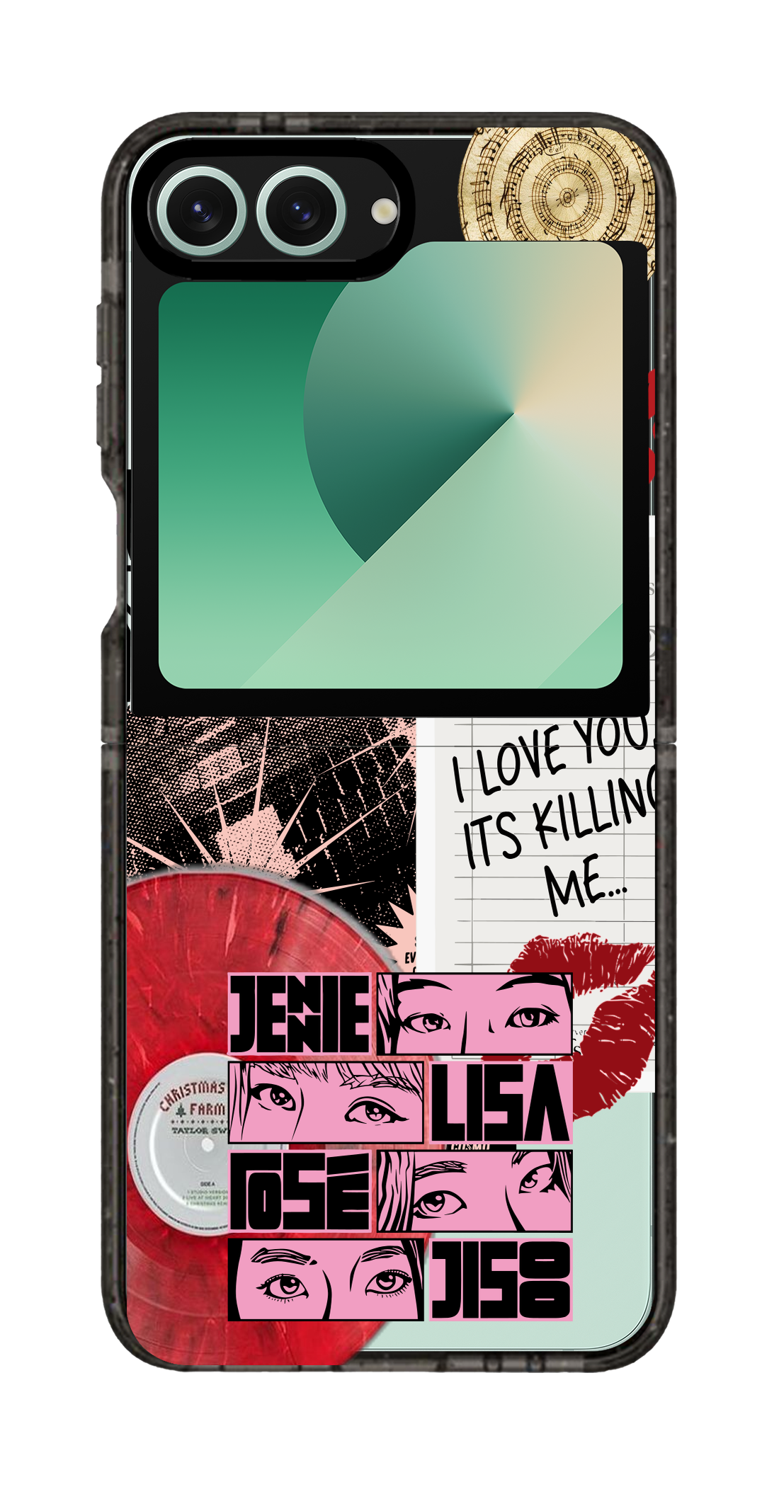 PixVoices rendered material preview - 5359 - Clear Black Galaxy Flip Case
