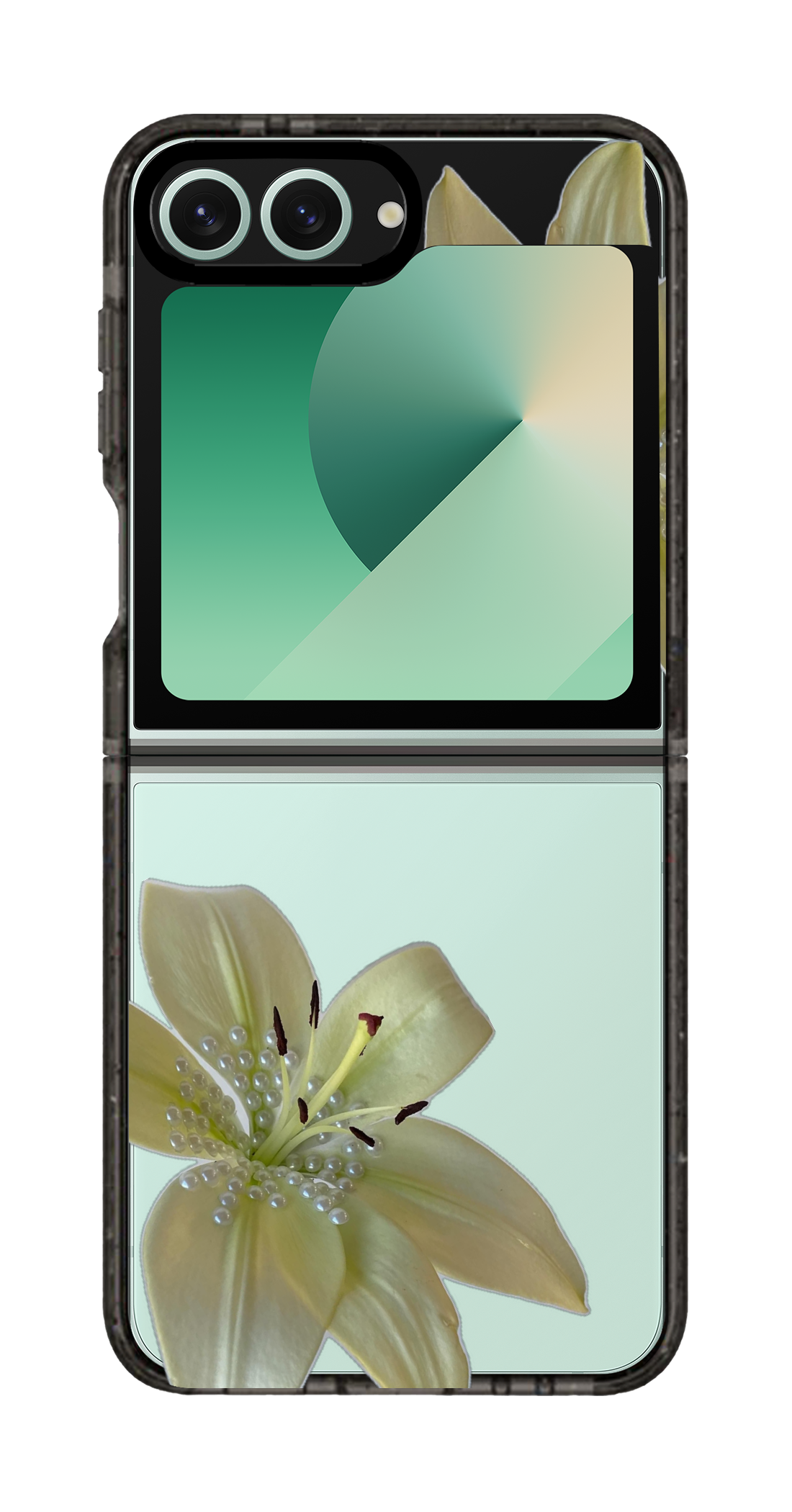 PixVoices rendered material preview - 5360 - Clear Black Galaxy Flip Case