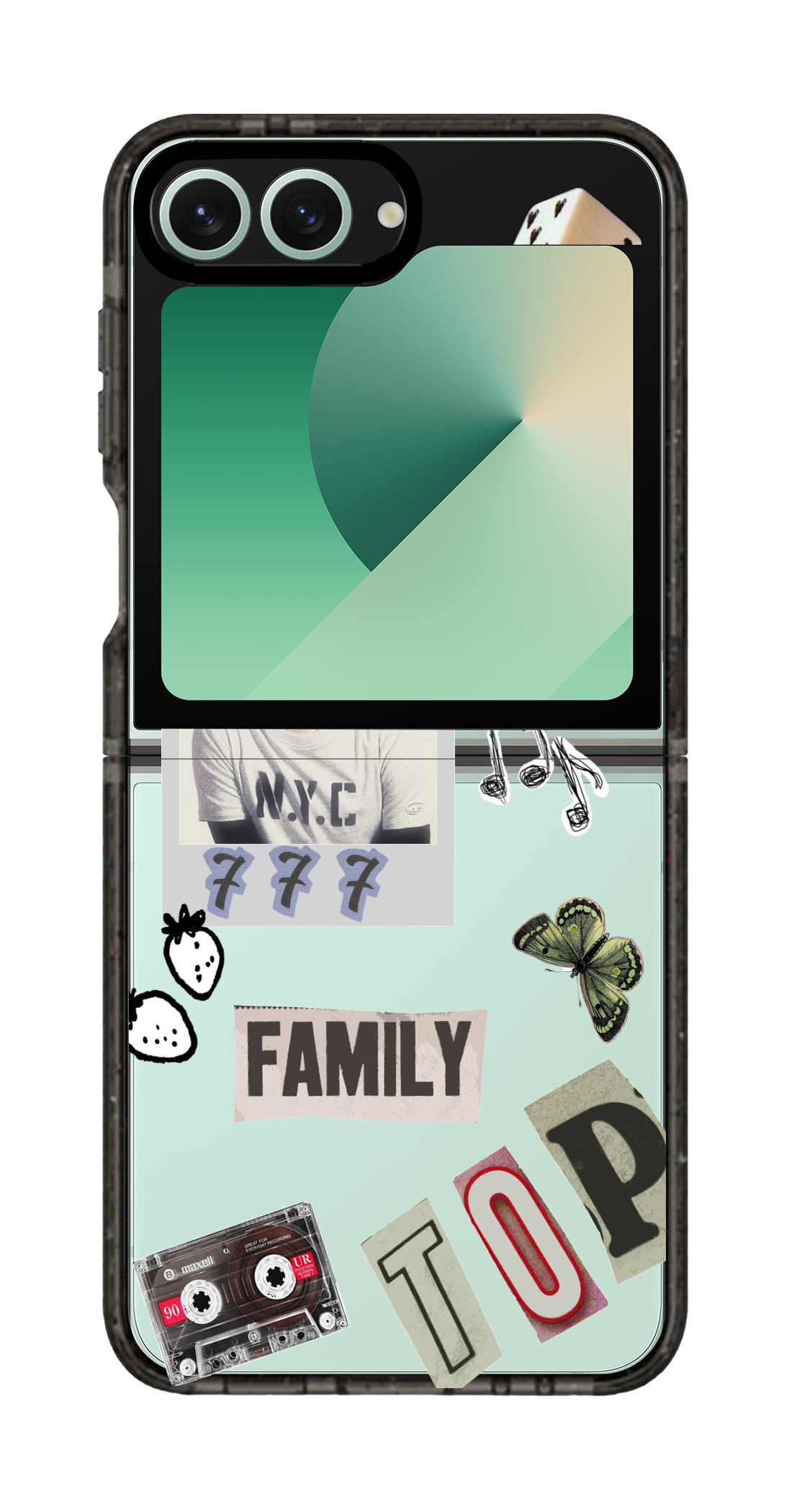PixVoices rendered material preview - 5392 - Clear Black Galaxy Flip Case