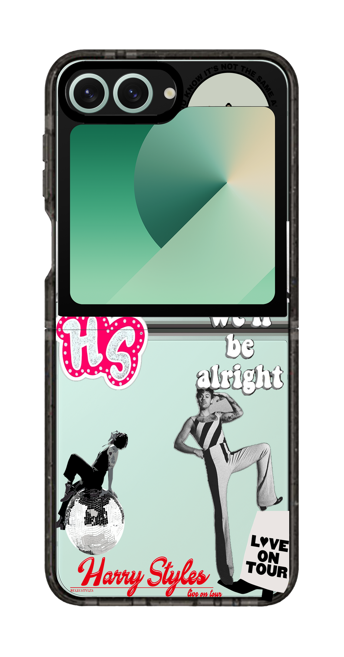 PixVoices rendered material preview - 5401 - Clear Black Galaxy Flip Case