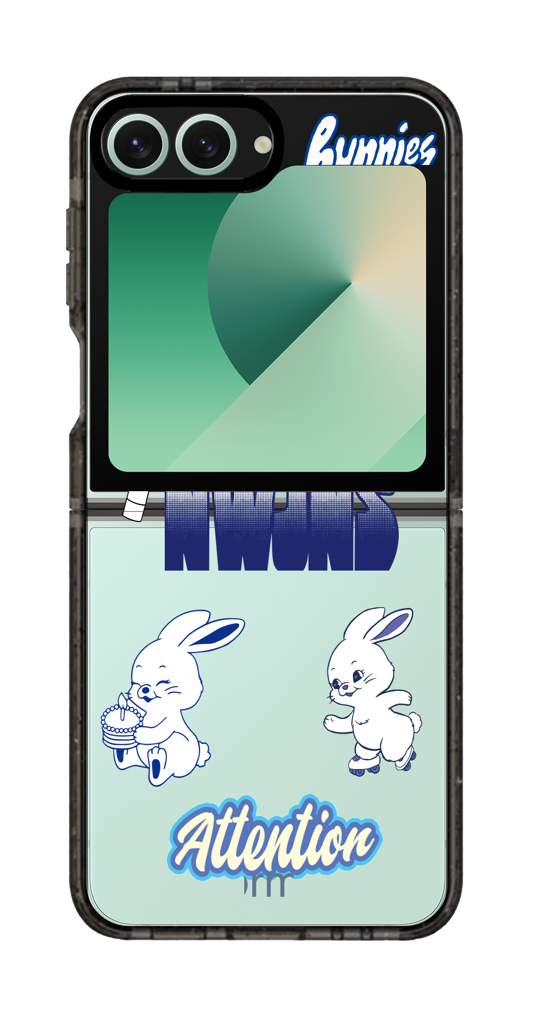 PixVoices rendered material preview - 5427 - Clear Black Galaxy Flip Case