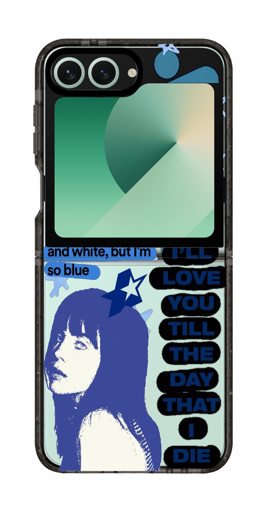 PixVoices rendered material preview - 5449 - Clear Black Galaxy Flip Case