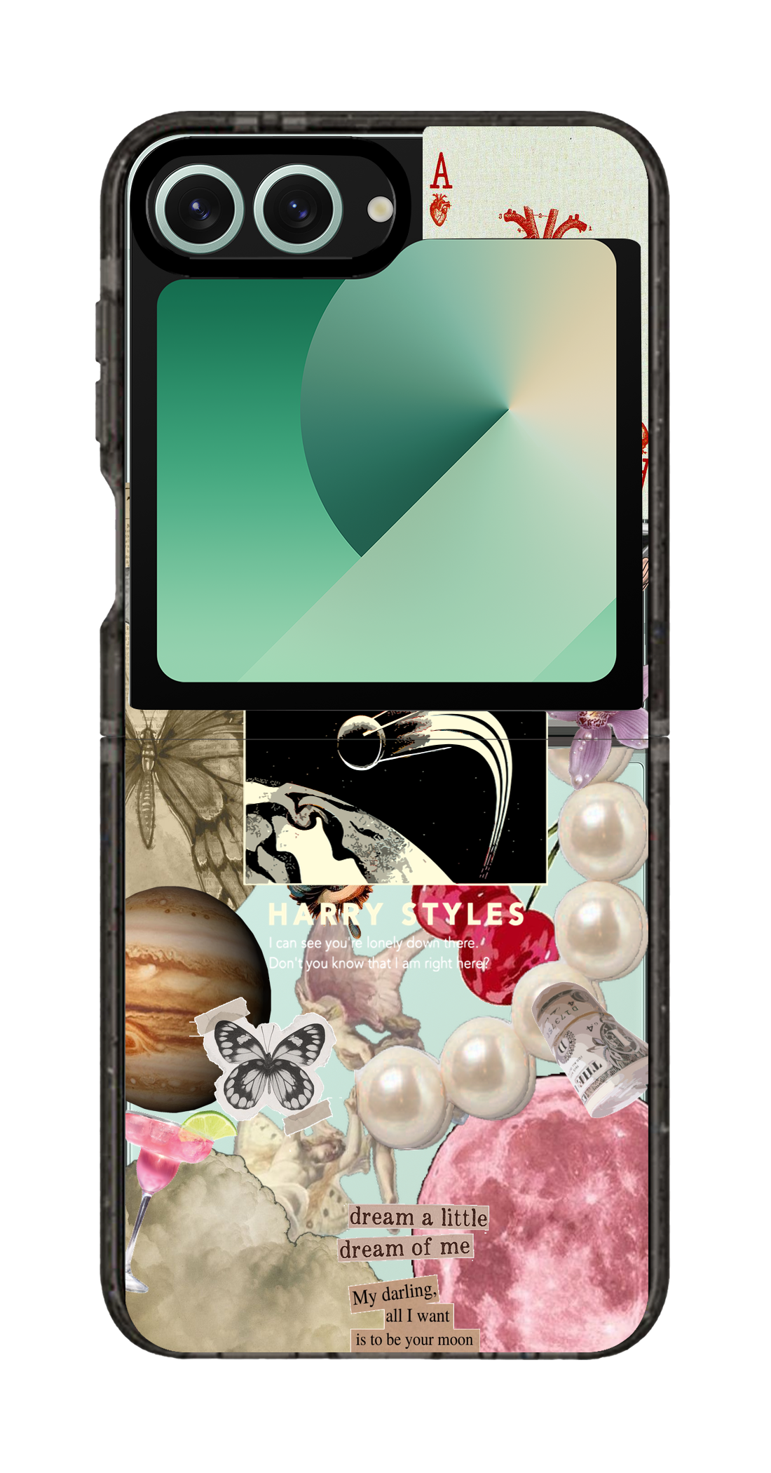 PixVoices rendered material preview - 5450 - Clear Black Galaxy Flip Case