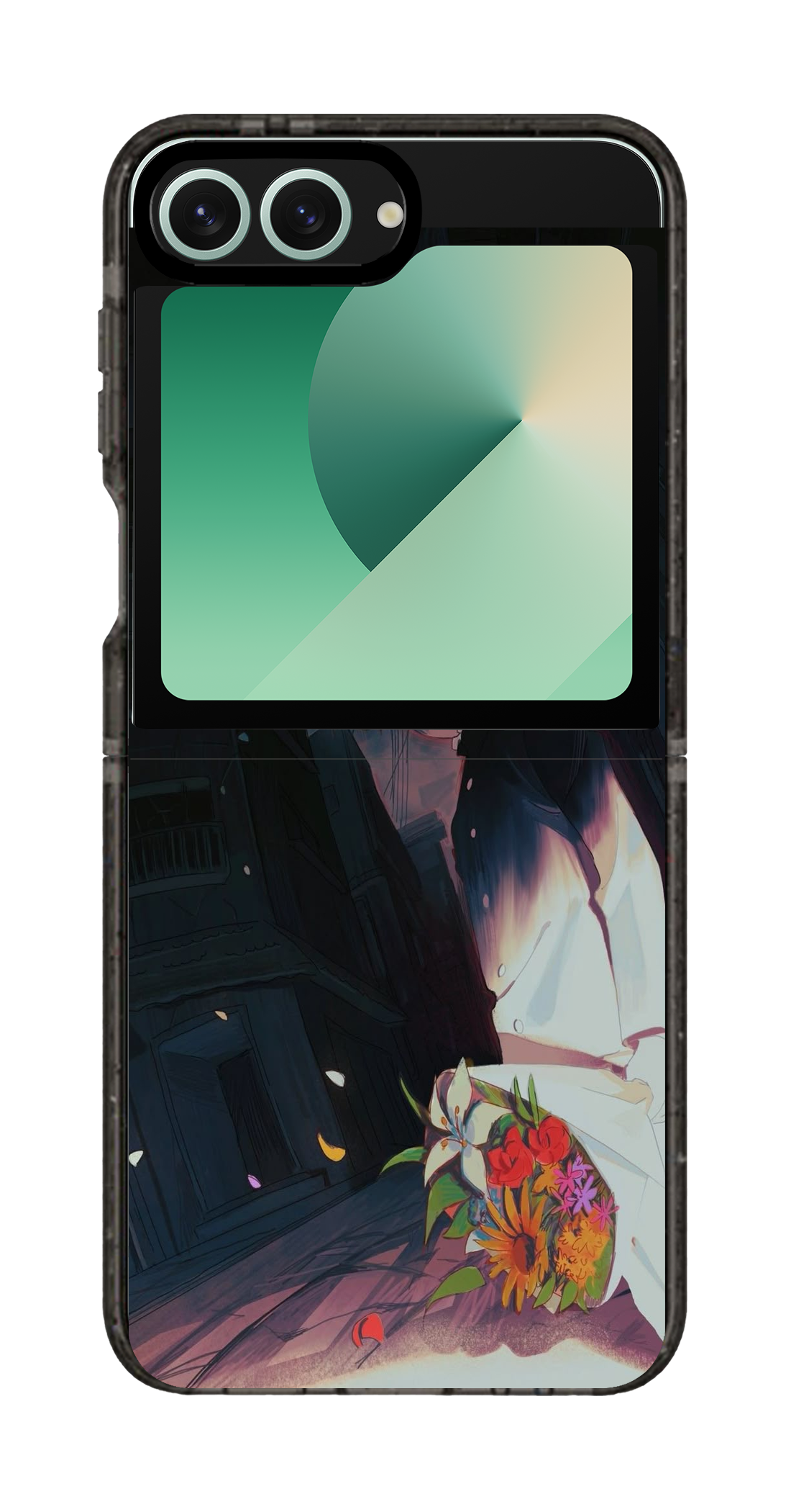 PixVoices rendered material preview - 5451 - Clear Black Galaxy Flip Case