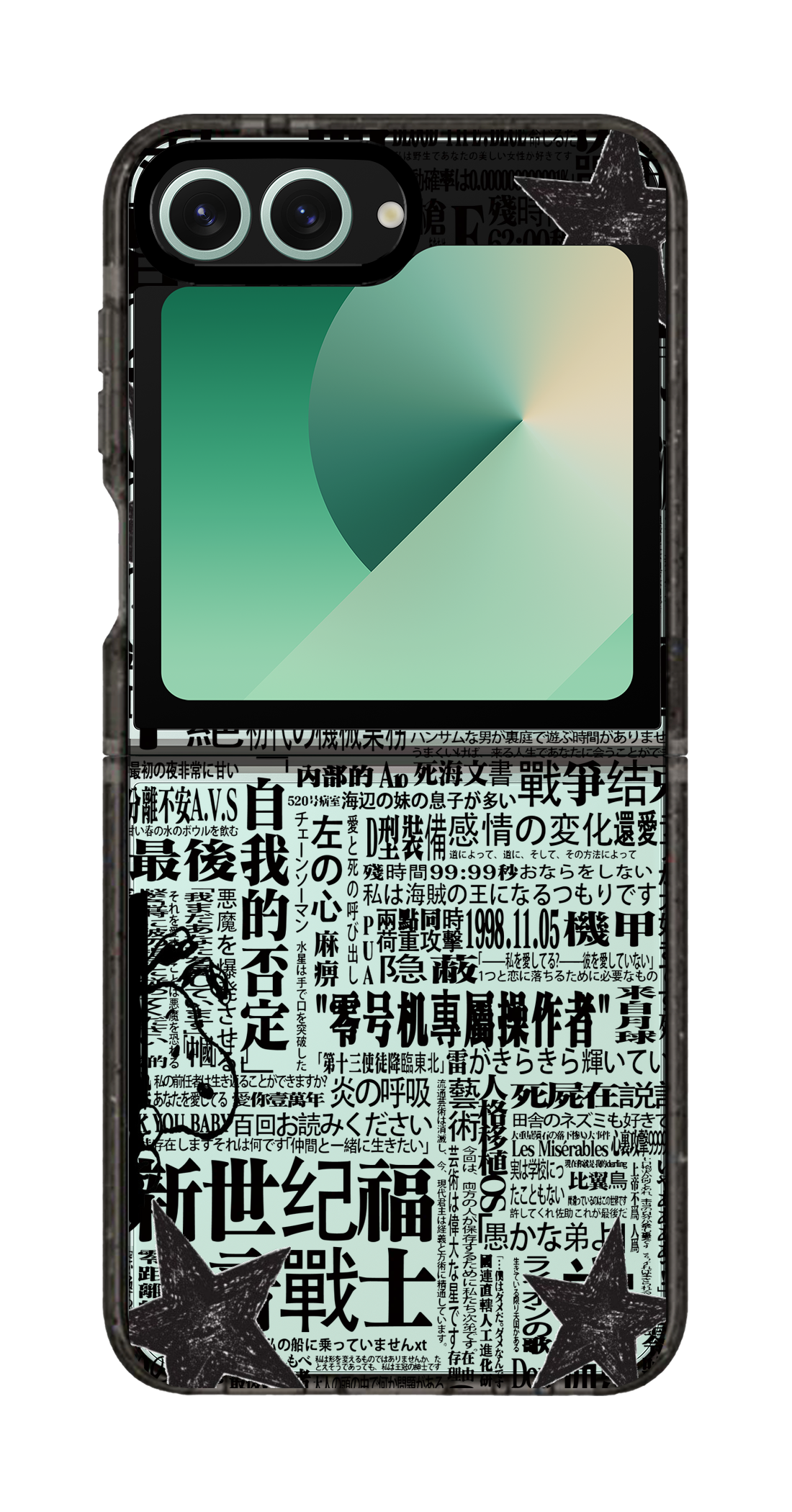 PixVoices rendered material preview - 5513 - Clear Black Galaxy Flip Case