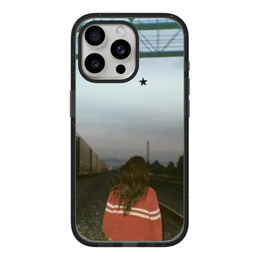 Custom Phone Case – Red Hoodie & Railroad Solitude [1273]