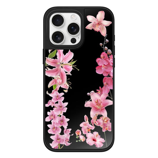 Customizable Elegant Pink Floral iPhone Case – Orchid & Lily Botanical Bloom Design